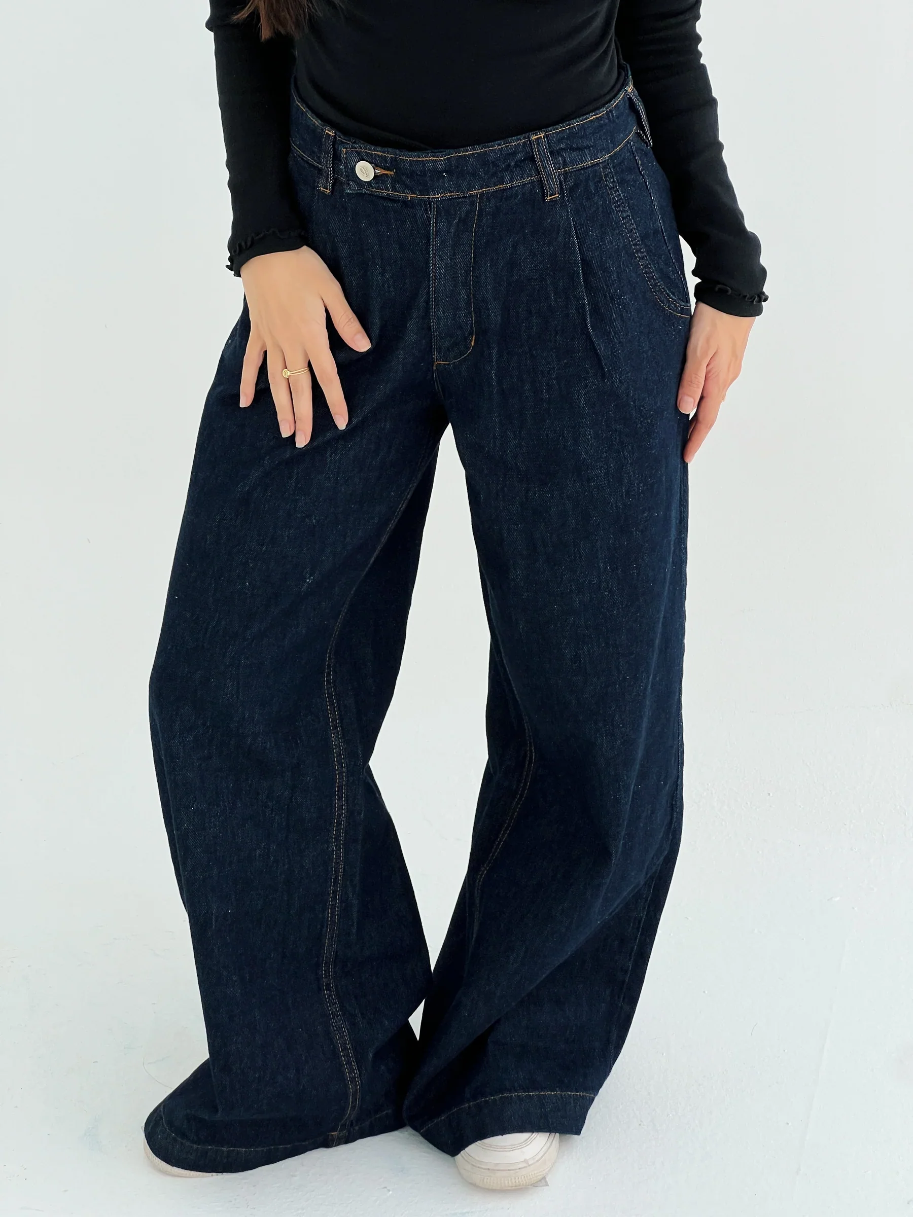 72781-Raw Side Button Jeans - Image 2