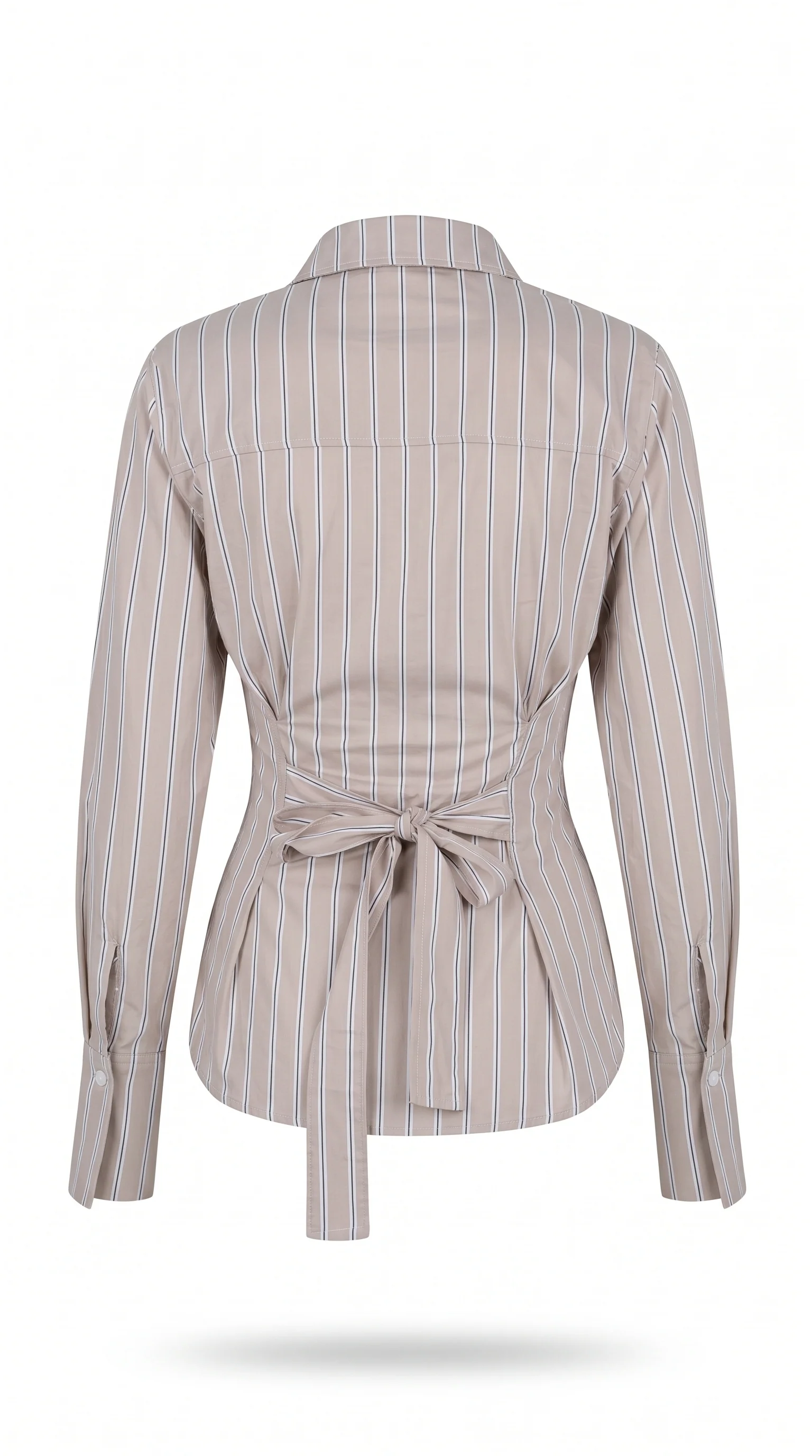 Back Belt and Chest Pleats Shirt - Image 11
