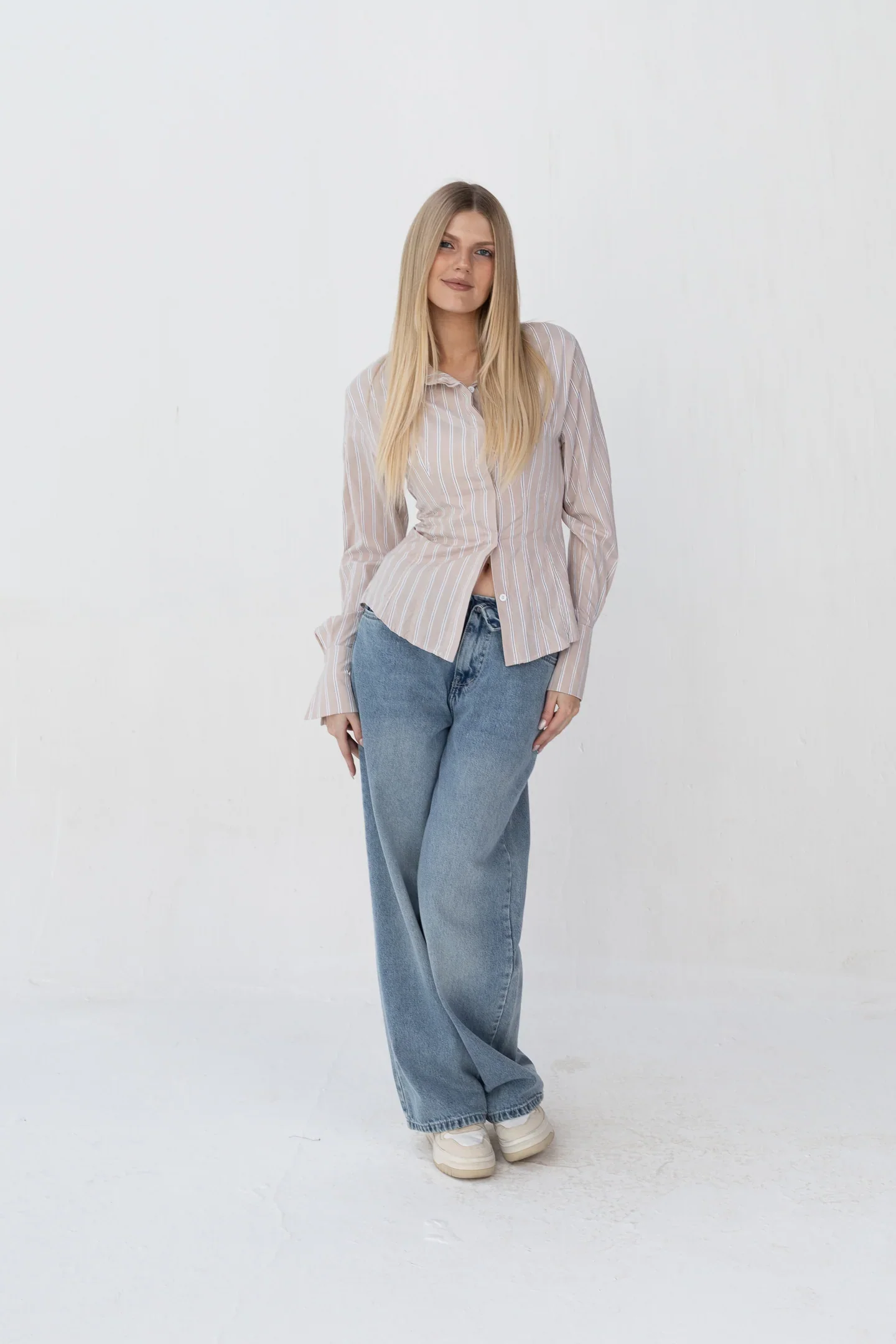 Back Belt and Chest Pleats Shirt - Image 14