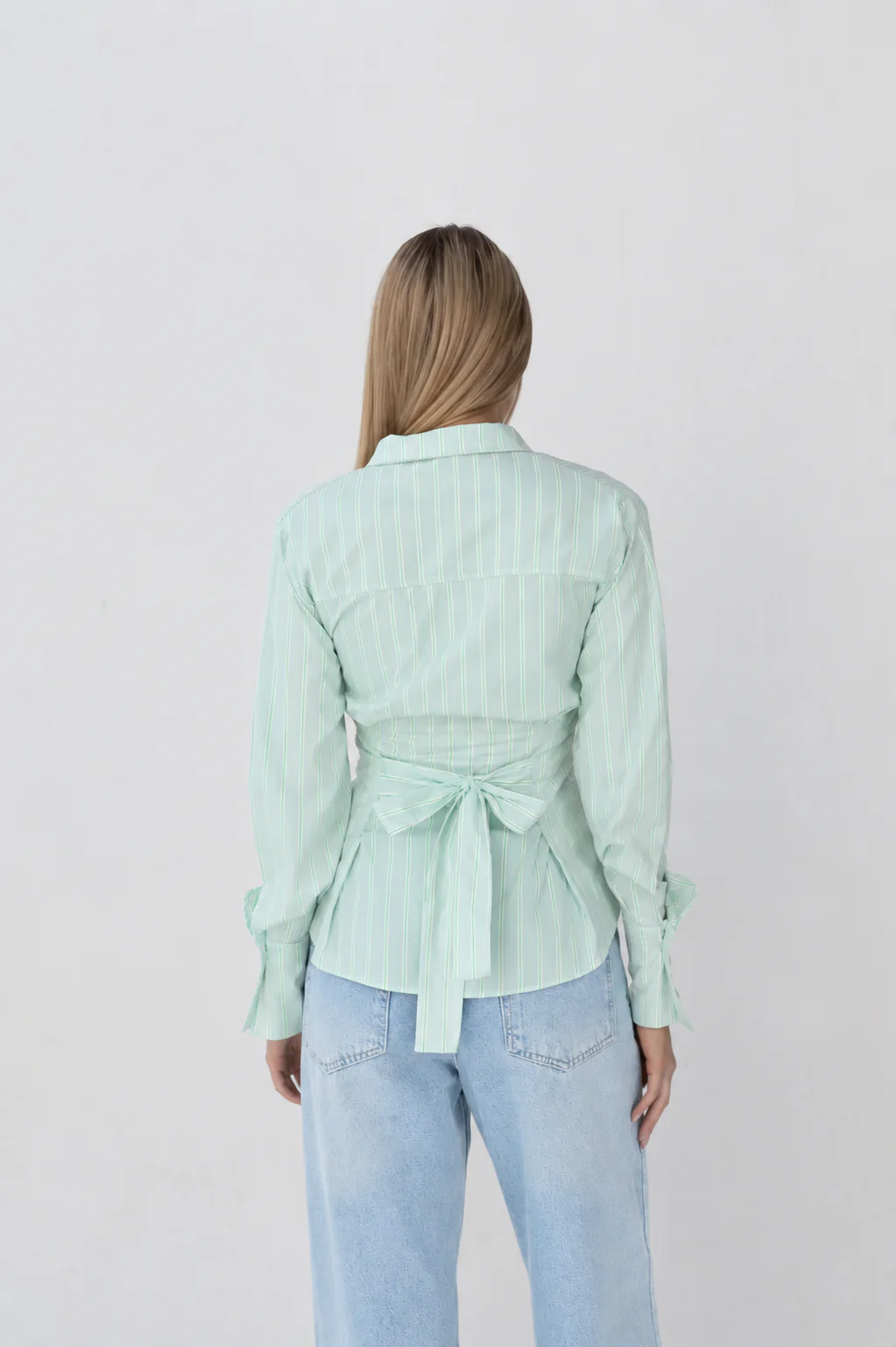 Back Belt and Chest Pleats Shirt - Image 17
