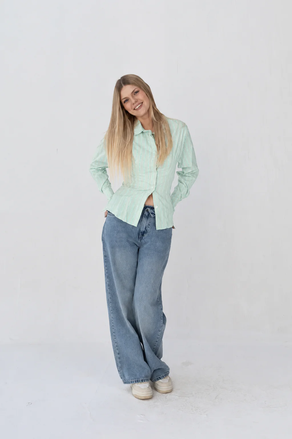 Back Belt and Chest Pleats Shirt - Image 18