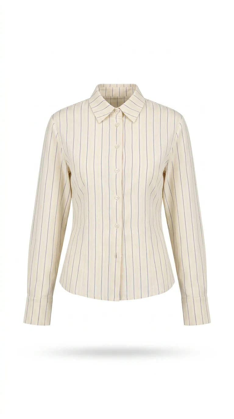 Back Belt and Chest Pleats Shirt - Image 6
