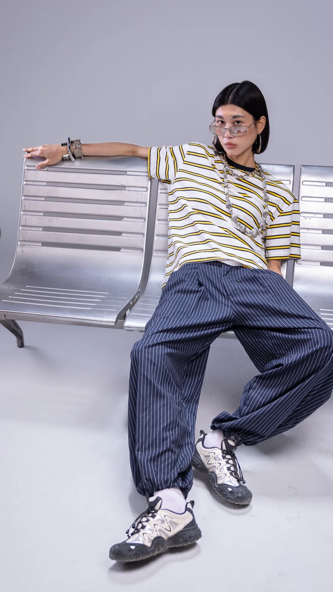 Balloon Striped Trousers - Image 4