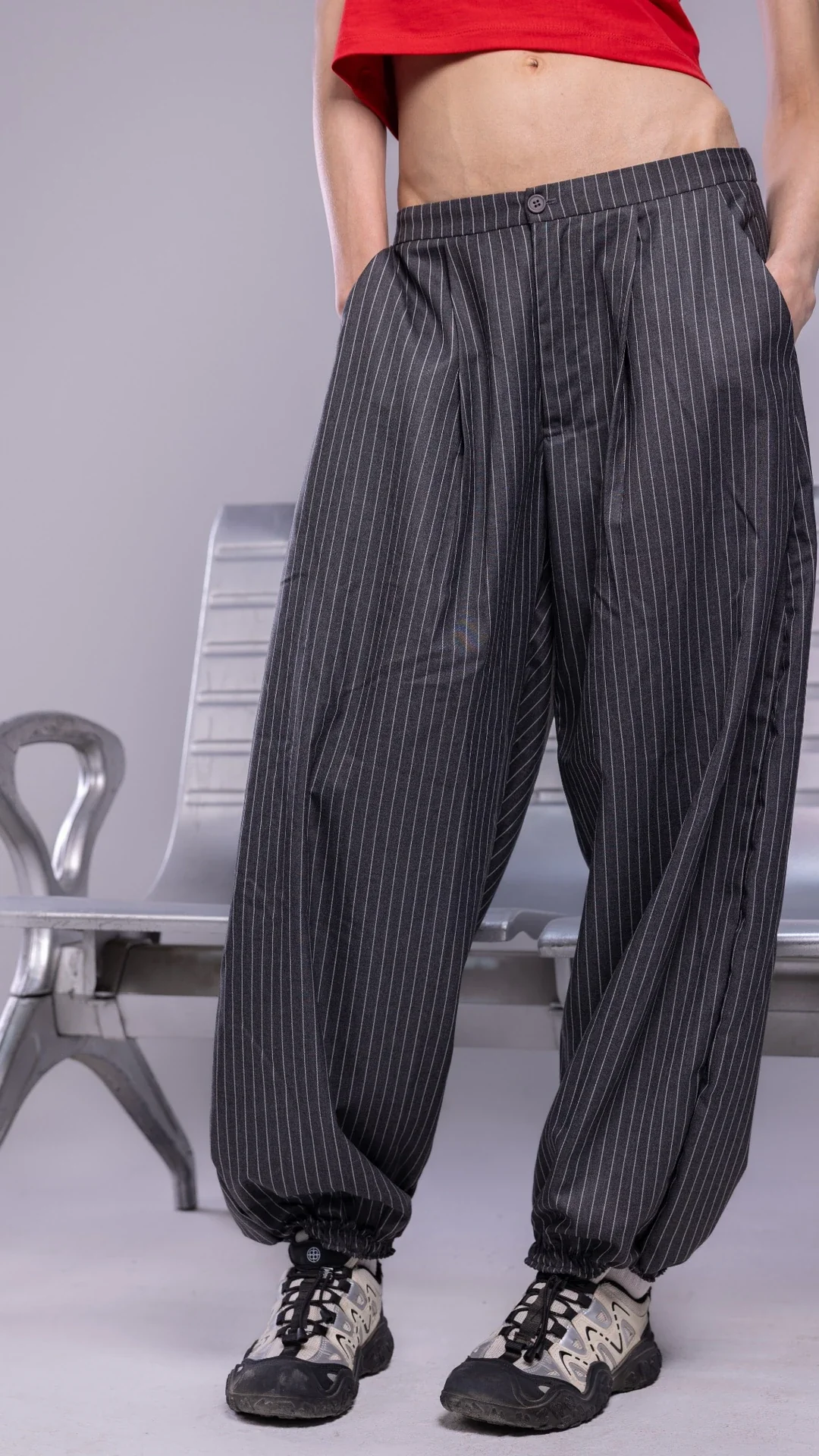 Balloon Striped Trousers - Image 8
