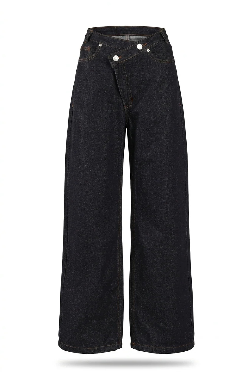 GN06- Women's Raw Wide-Leg Denim