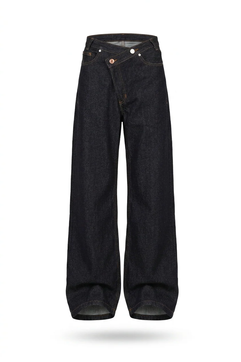 GN06- Women's Raw Wide-Leg Denim - Image 5