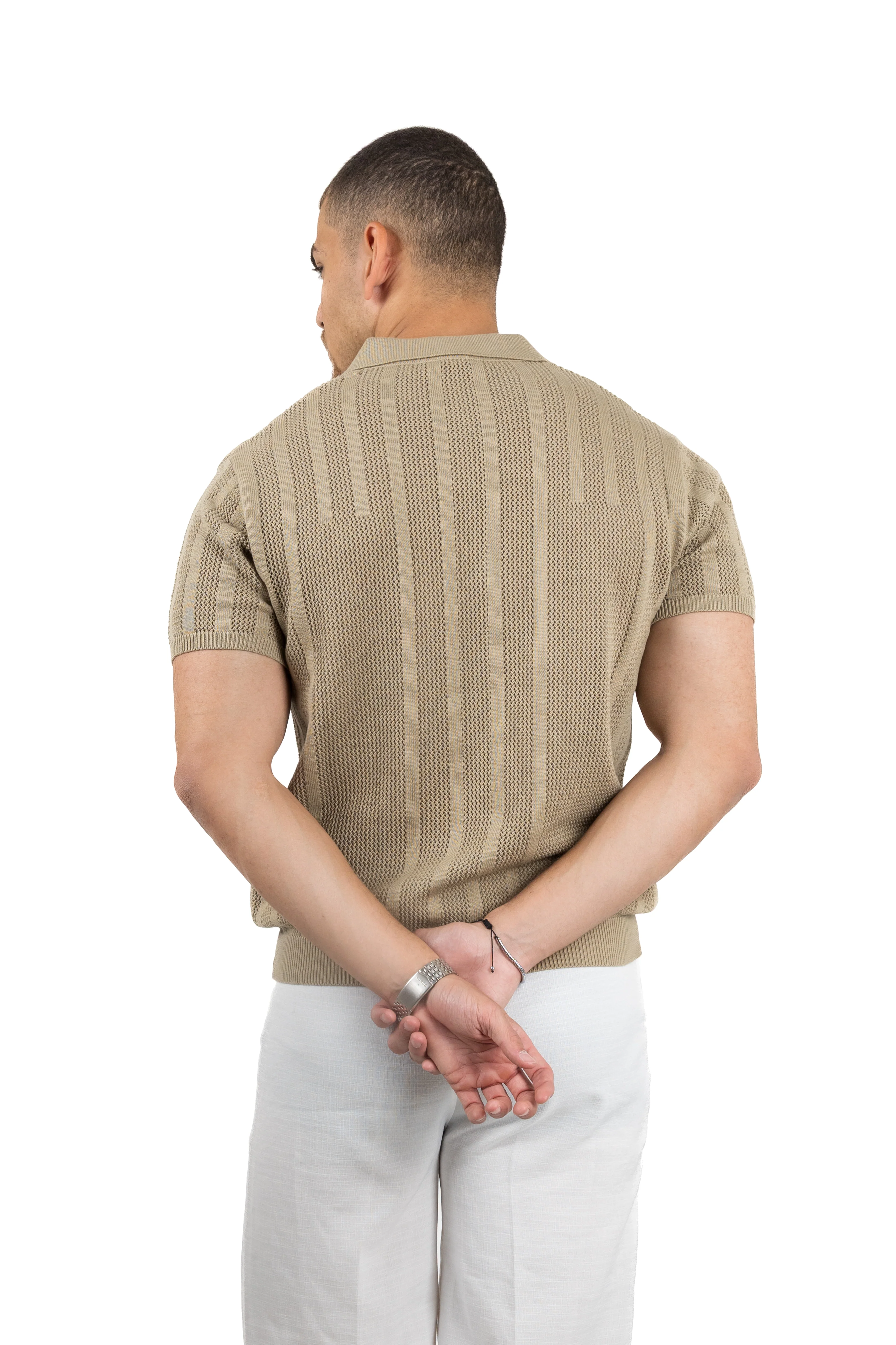 Knitted Quarter-Zipper Polo - Image 10