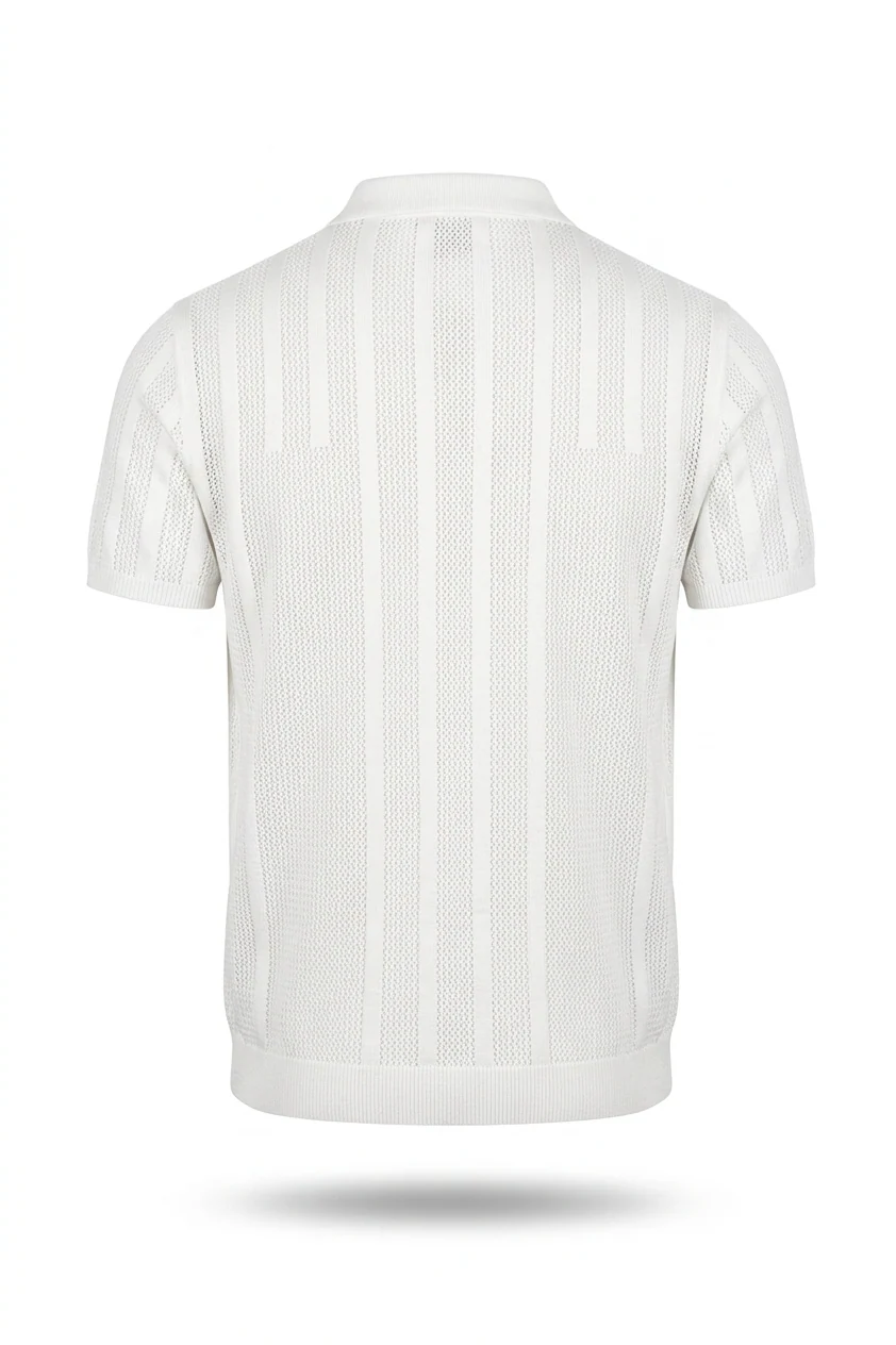Knitted Quarter-Zipper Polo - Image 2