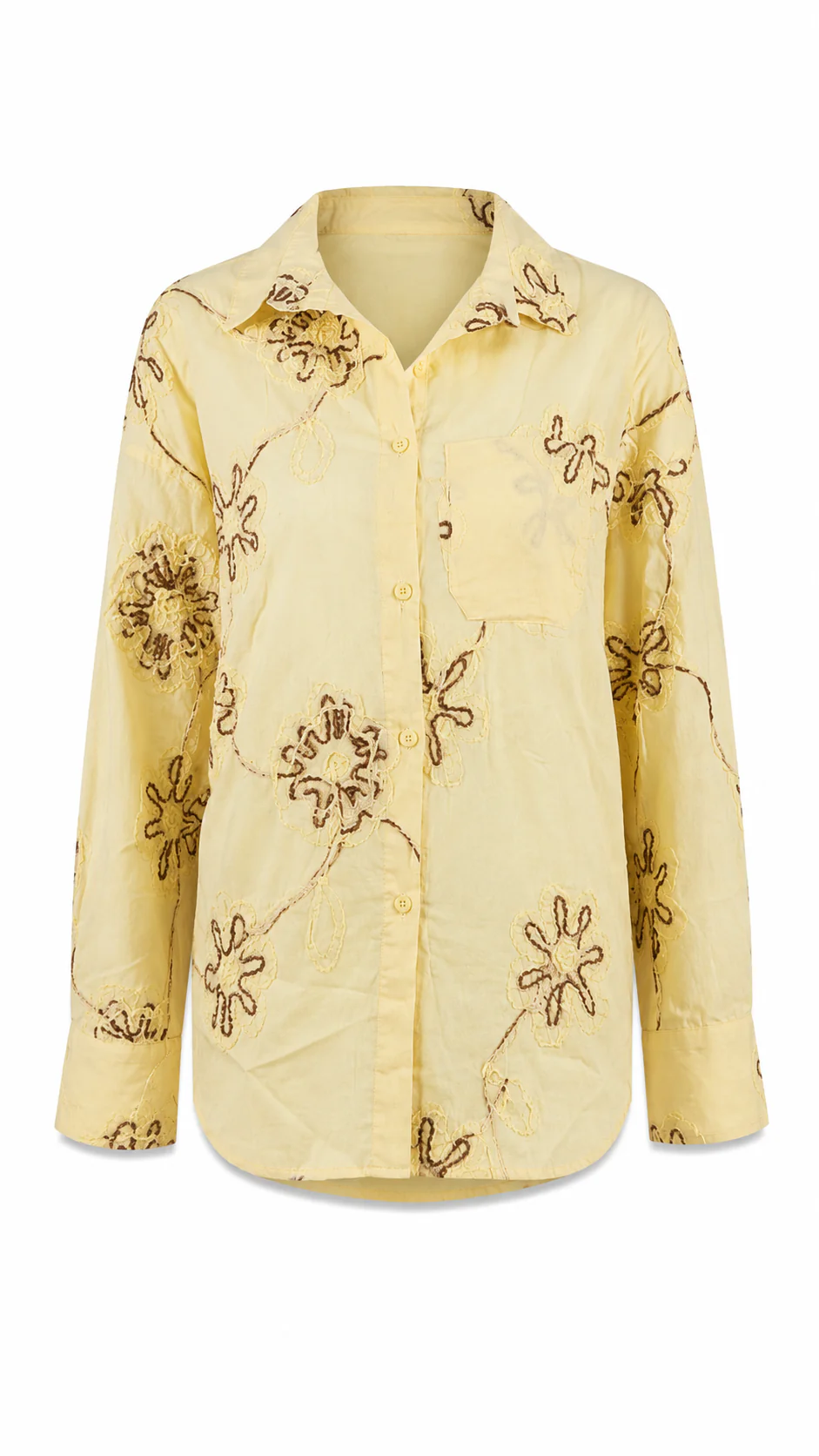 Large Flower Embroidered Blouse - Image 3