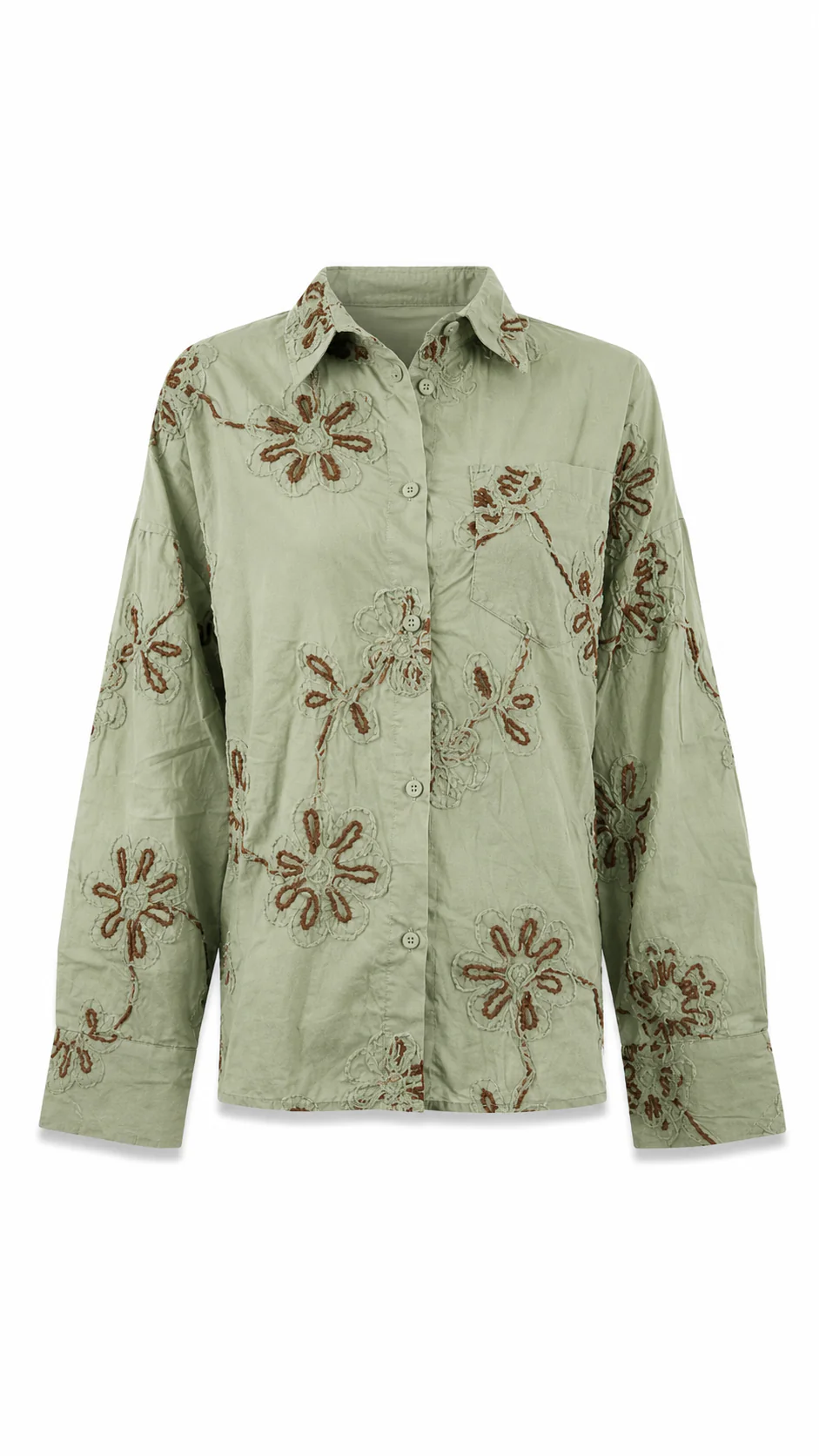 Large Flower Embroidered Blouse - Image 7