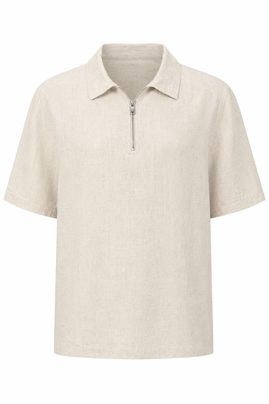Linen Quarter Zip Polo