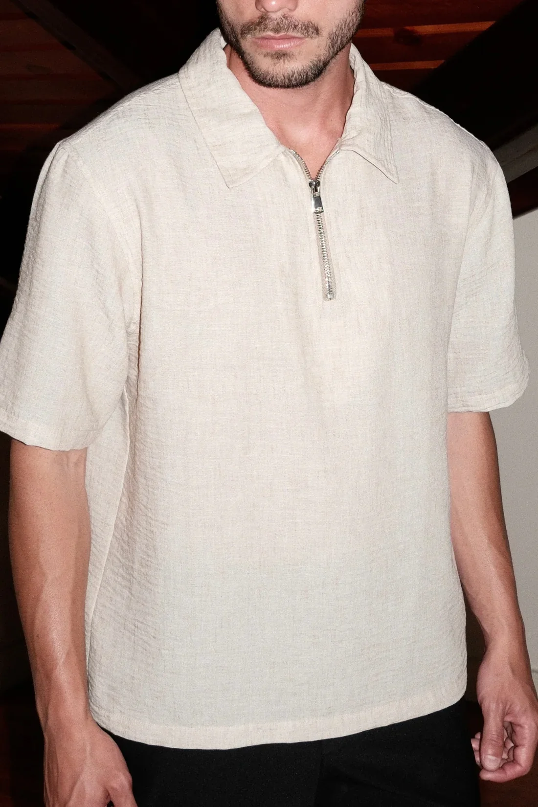 Linen Quarter Zip Polo - Image 2