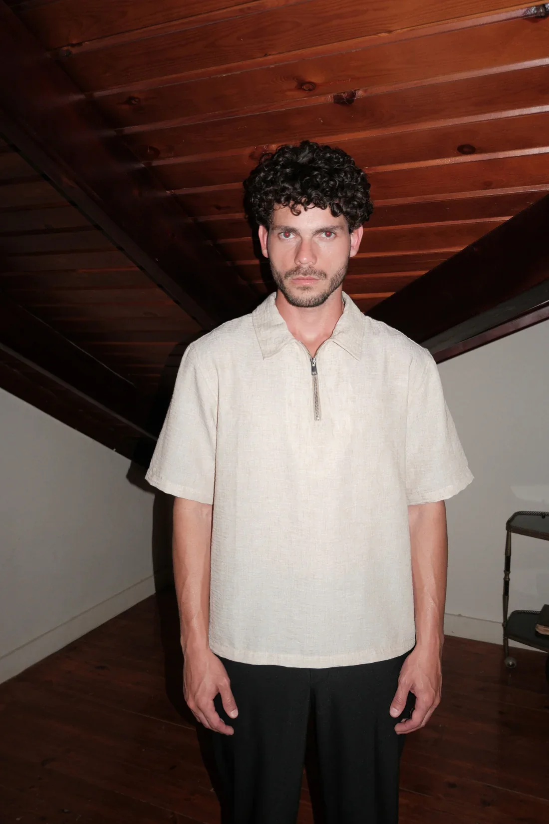 Linen Quarter Zip Polo - Image 3