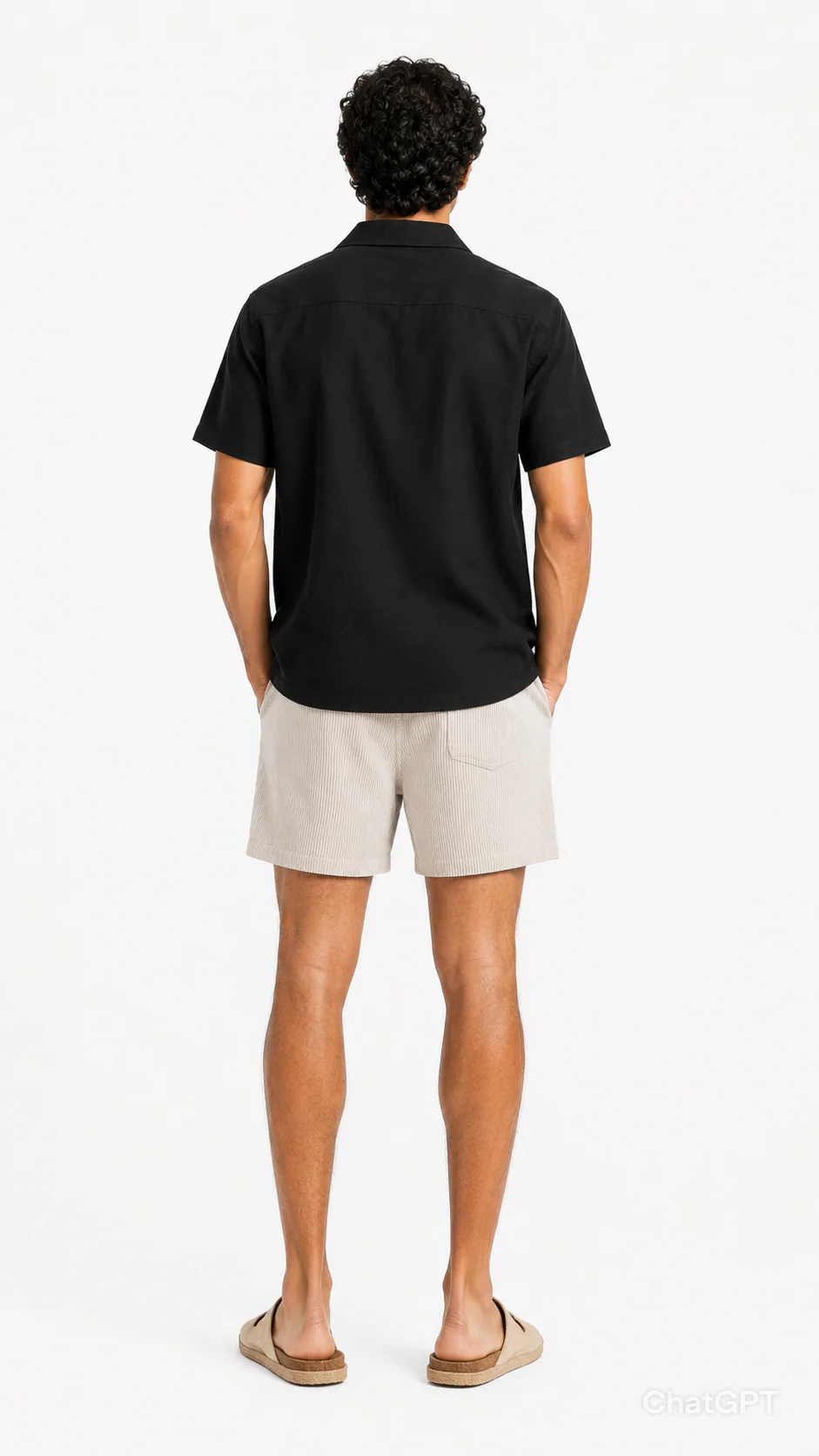 Men’s Striped Linen Set Shorts - Image 3
