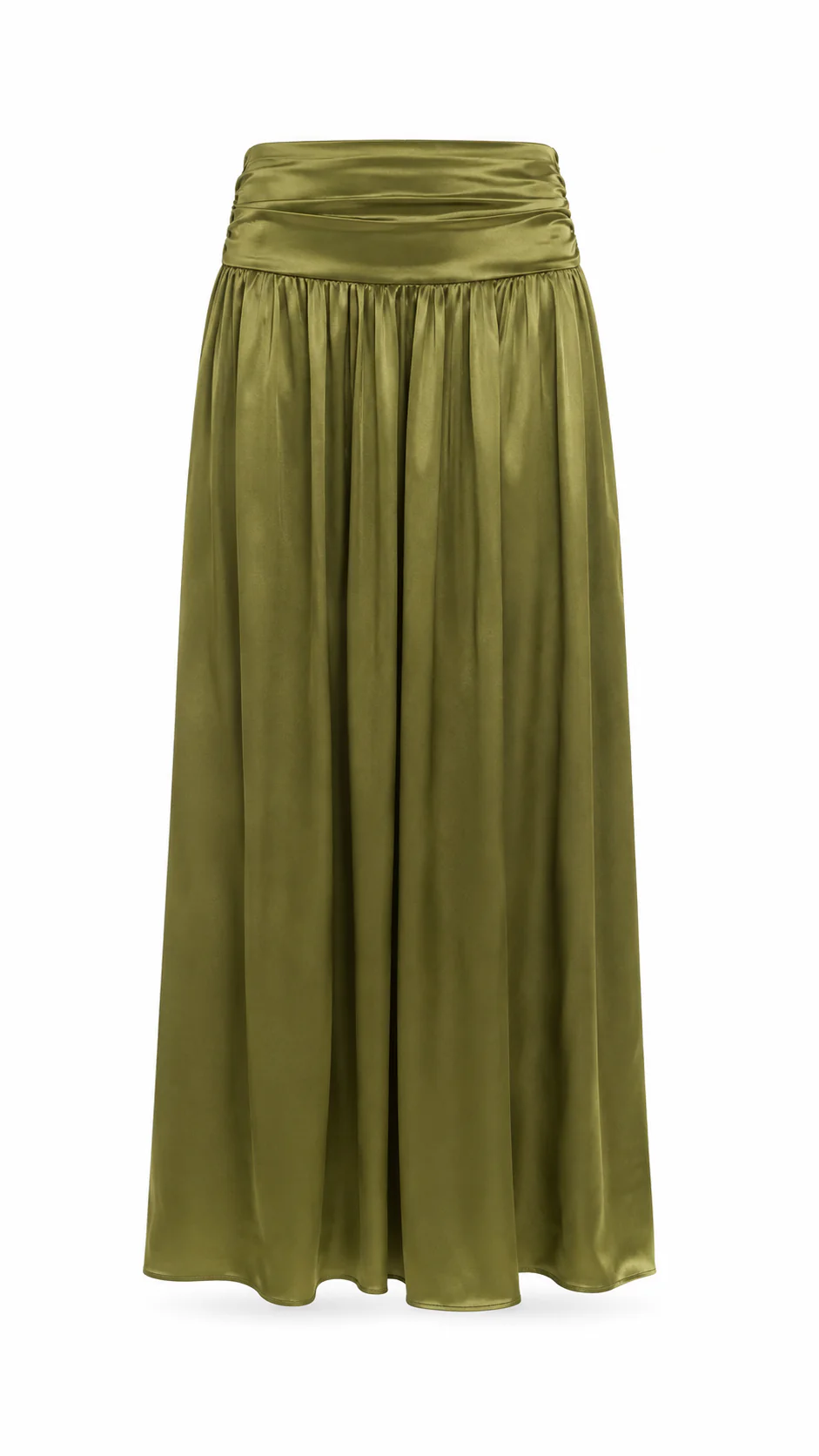 Ruched Waist Satin Skirt