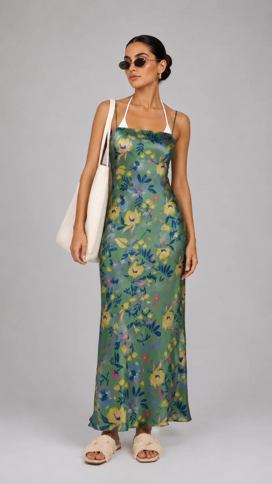 Satin Flower Dress - Image 3