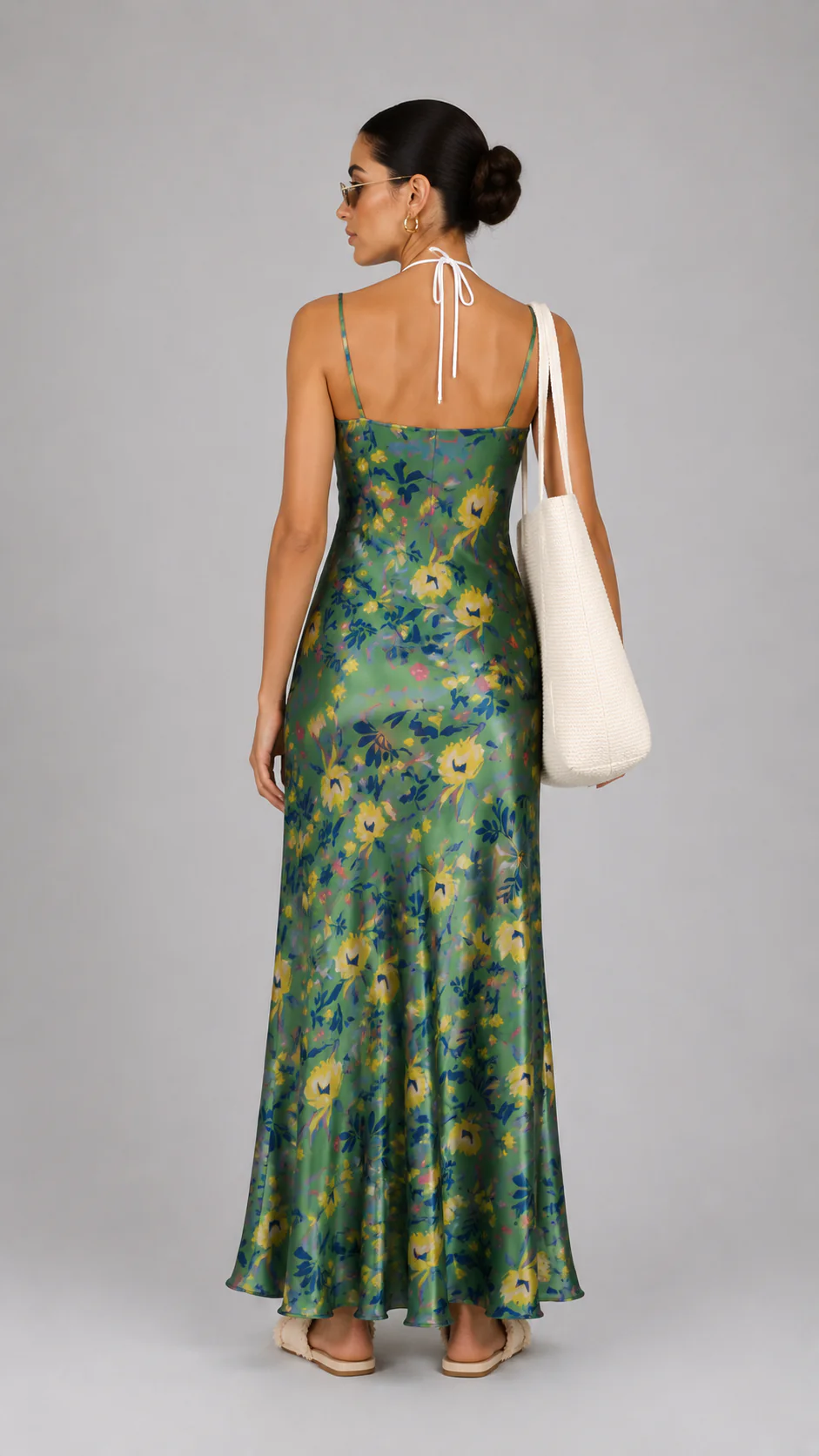 Satin Flower Dress - Image 4