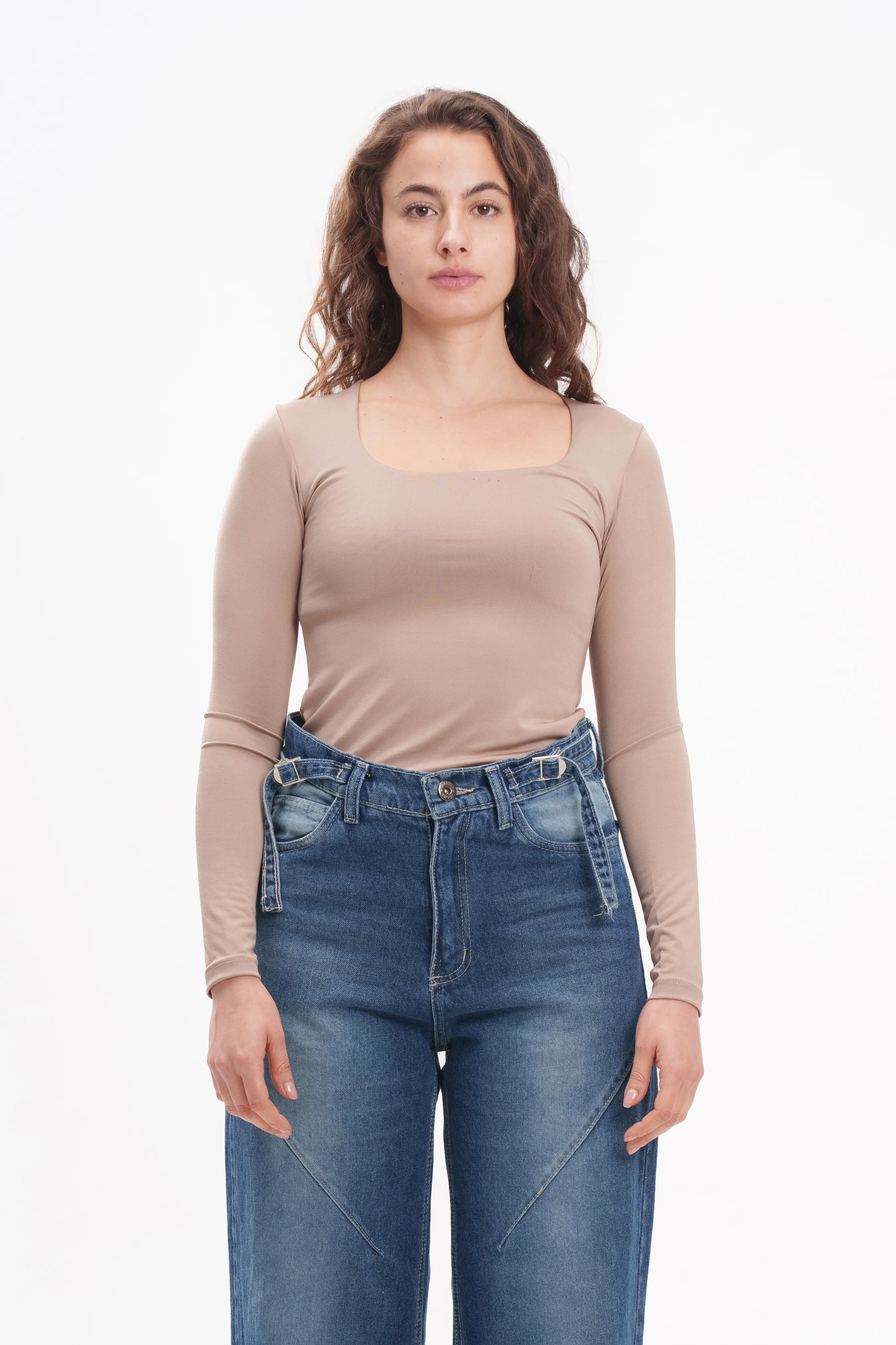 Long-Sleeve Square Neck Top - Image 15