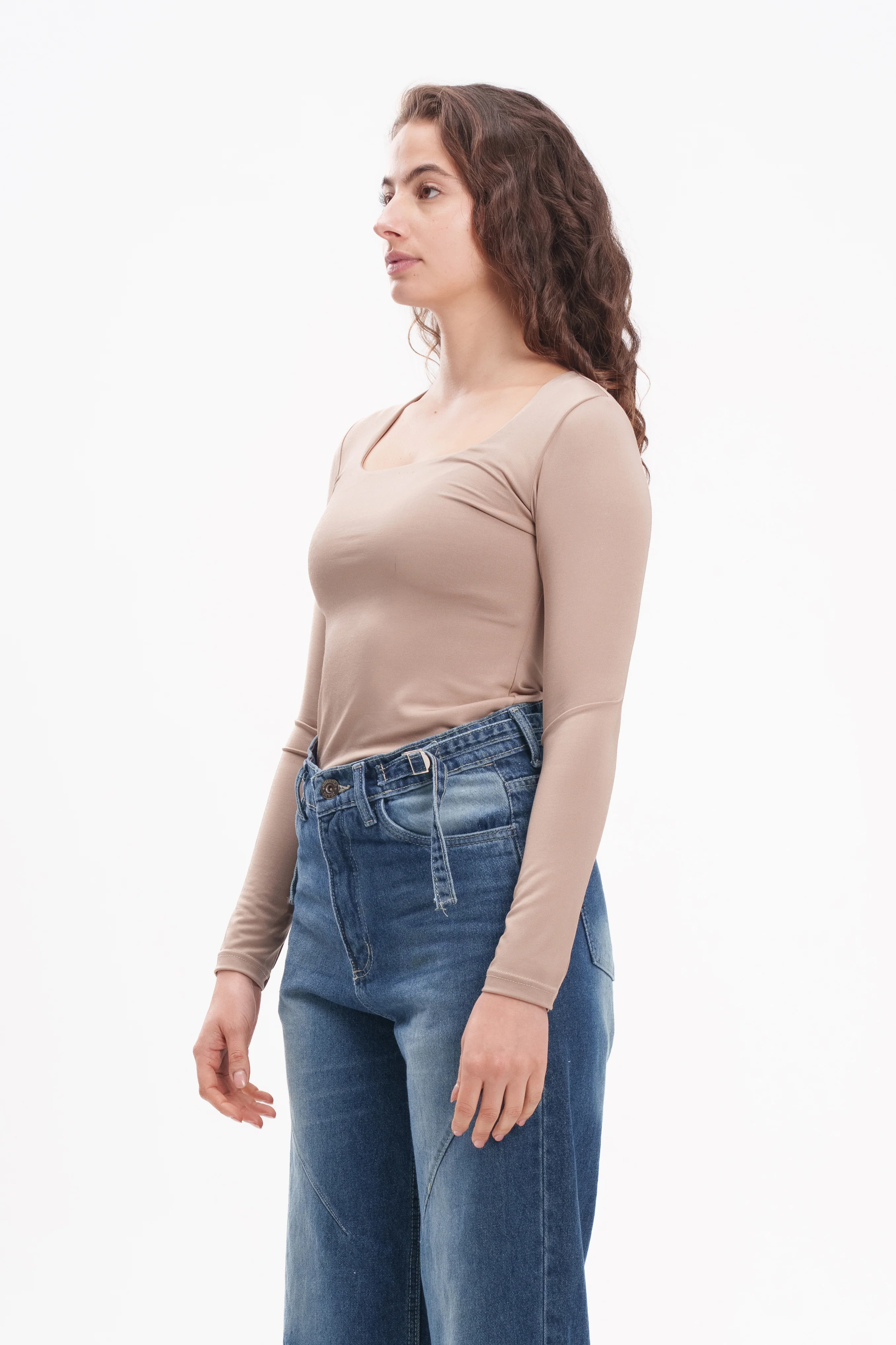 Long-Sleeve Square Neck Top - Image 17