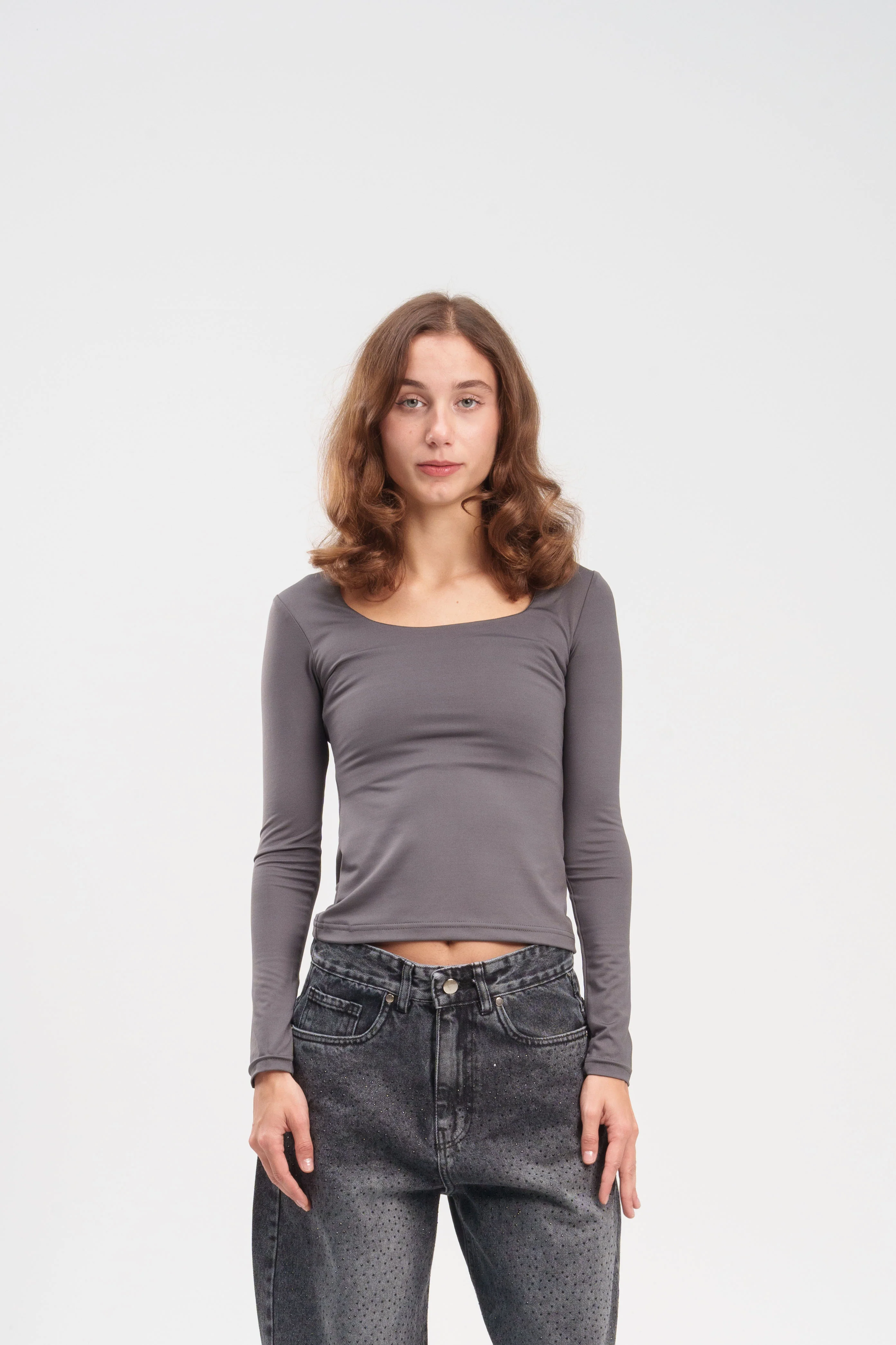 Long-Sleeve Square Neck Top - Image 21