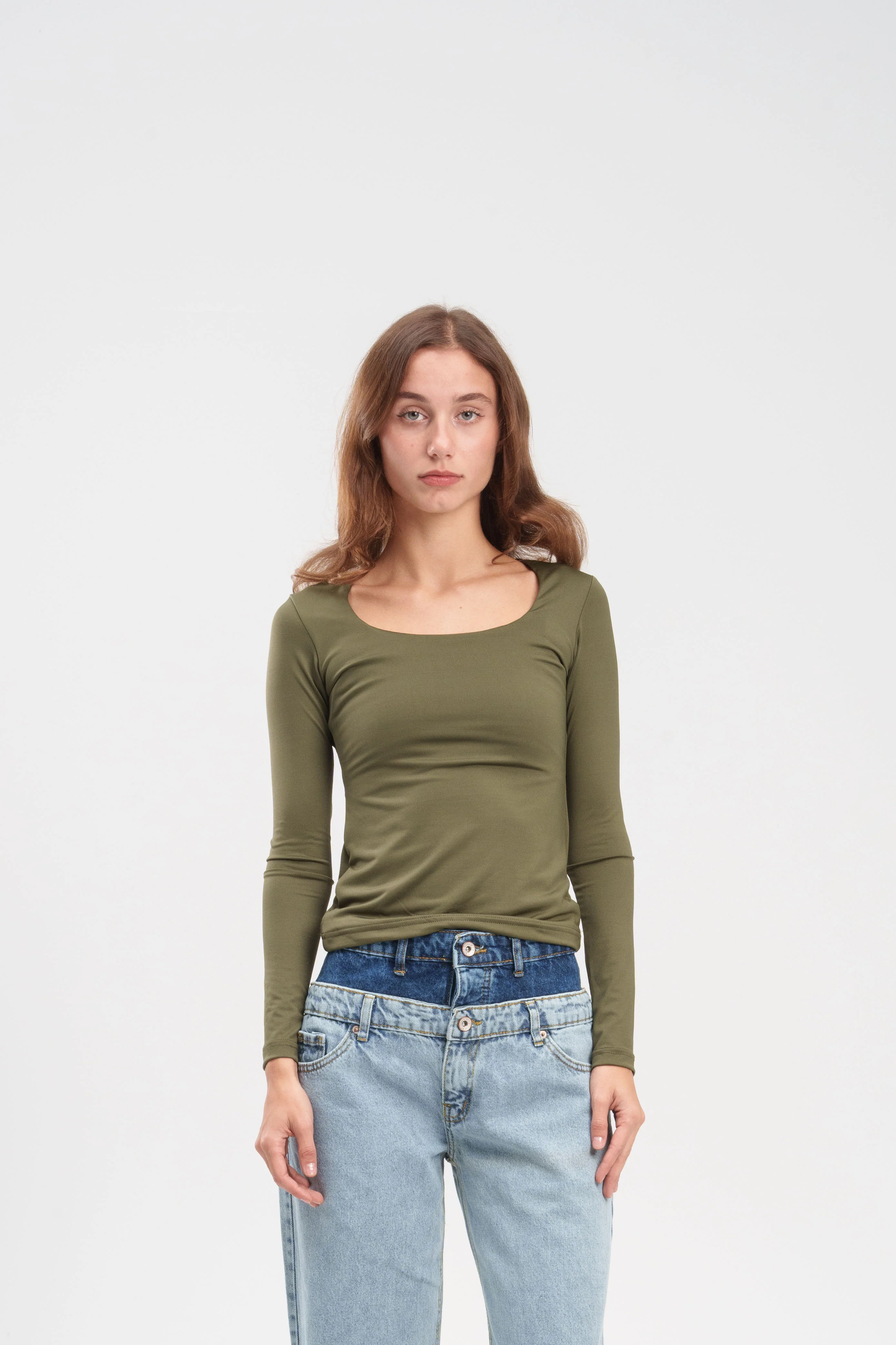 Long-Sleeve Square Neck Top - Image 27