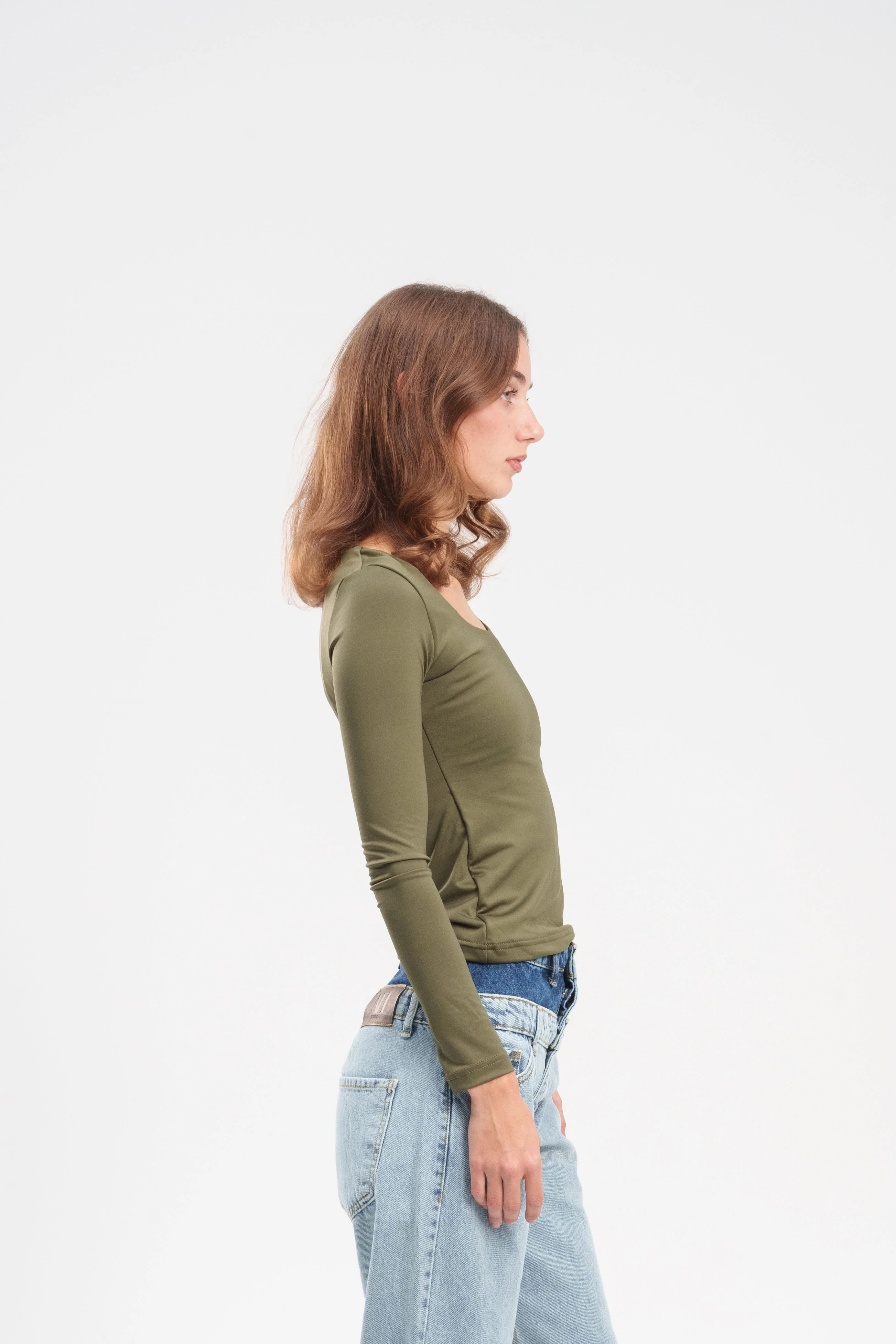 Long-Sleeve Square Neck Top - Image 29