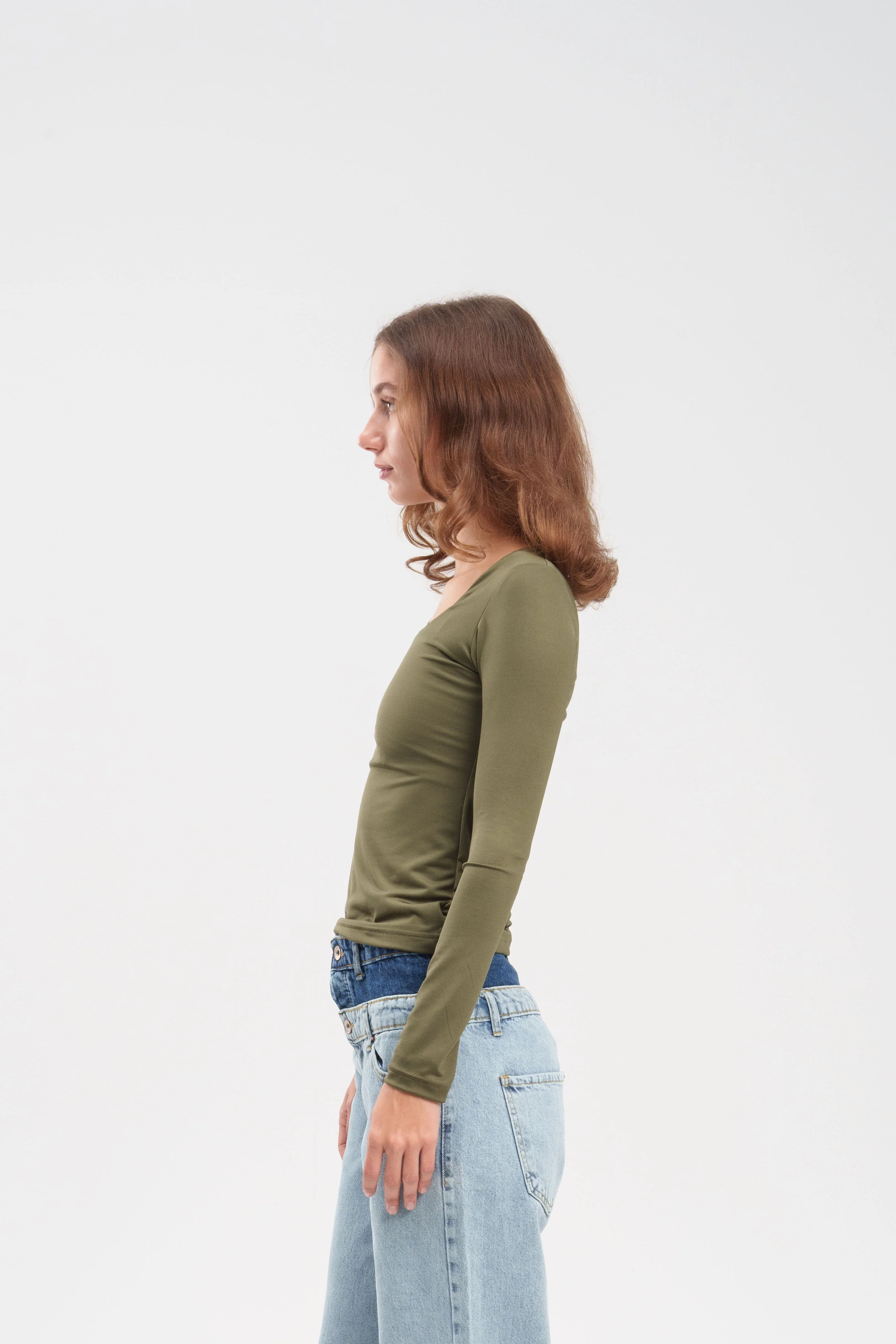 Long-Sleeve Square Neck Top - Image 30
