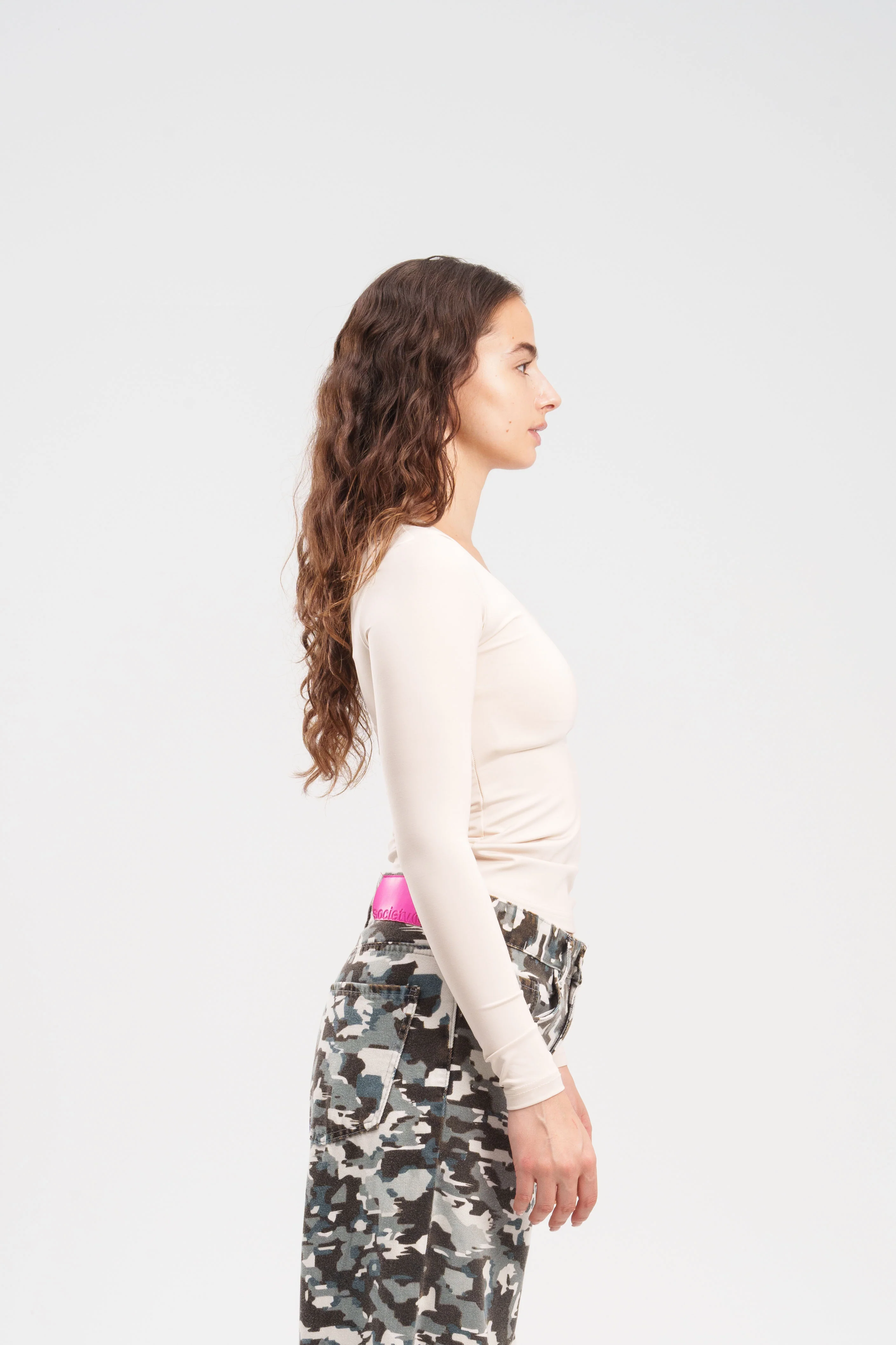 Long-Sleeve Square Neck Top - Image 35