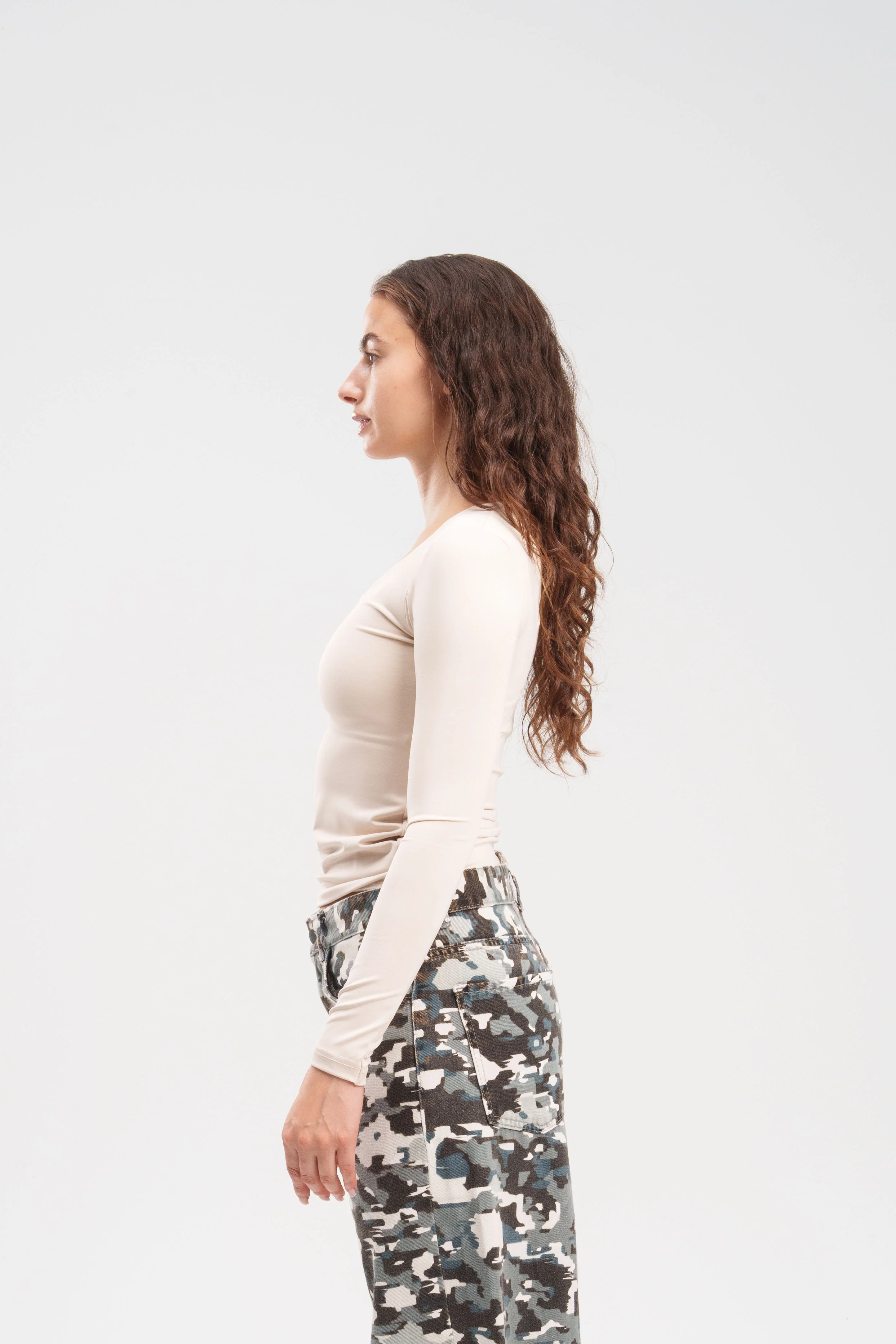 Long-Sleeve Square Neck Top - Image 36