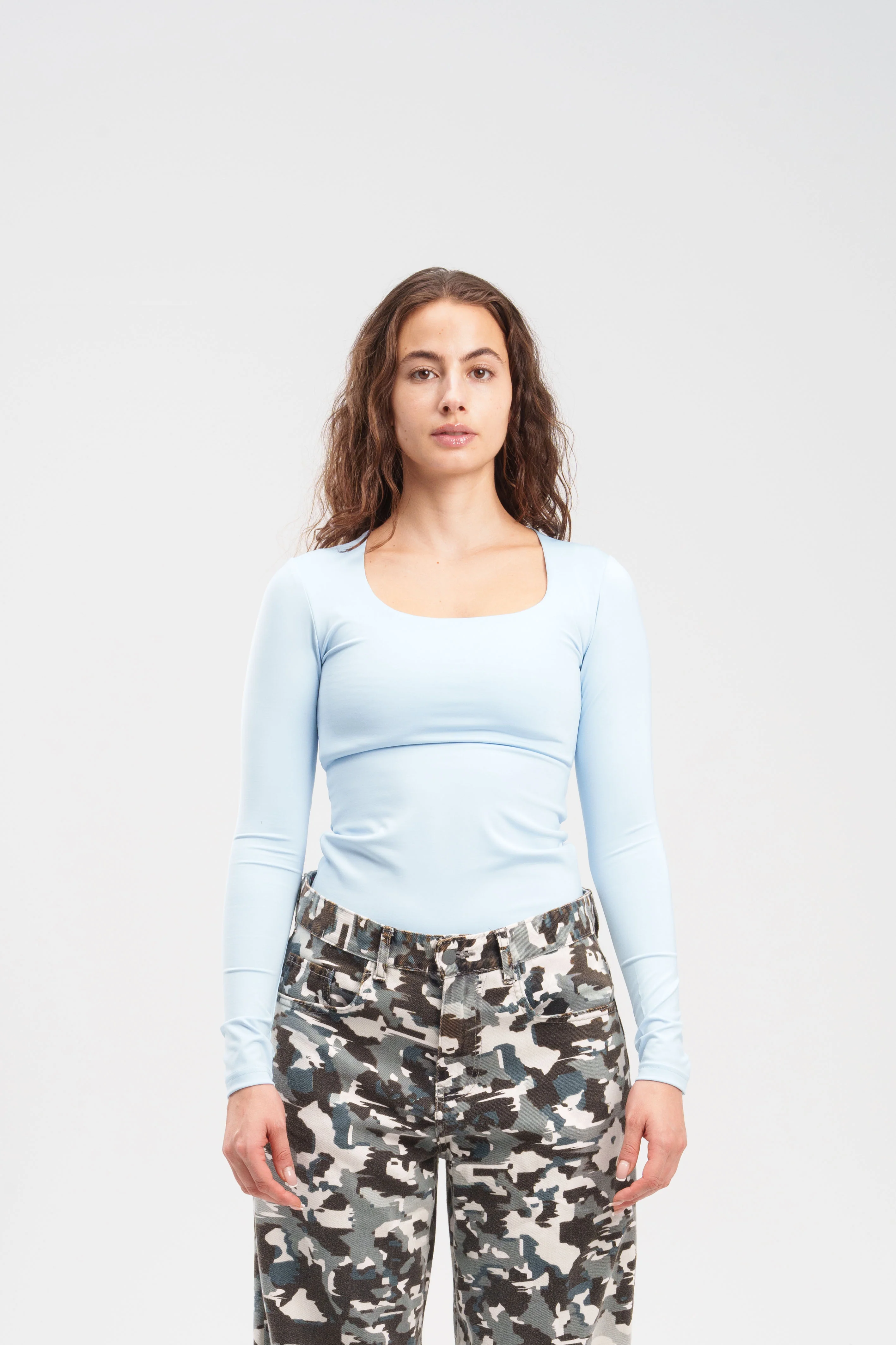 Long-Sleeve Square Neck Top - Image 44