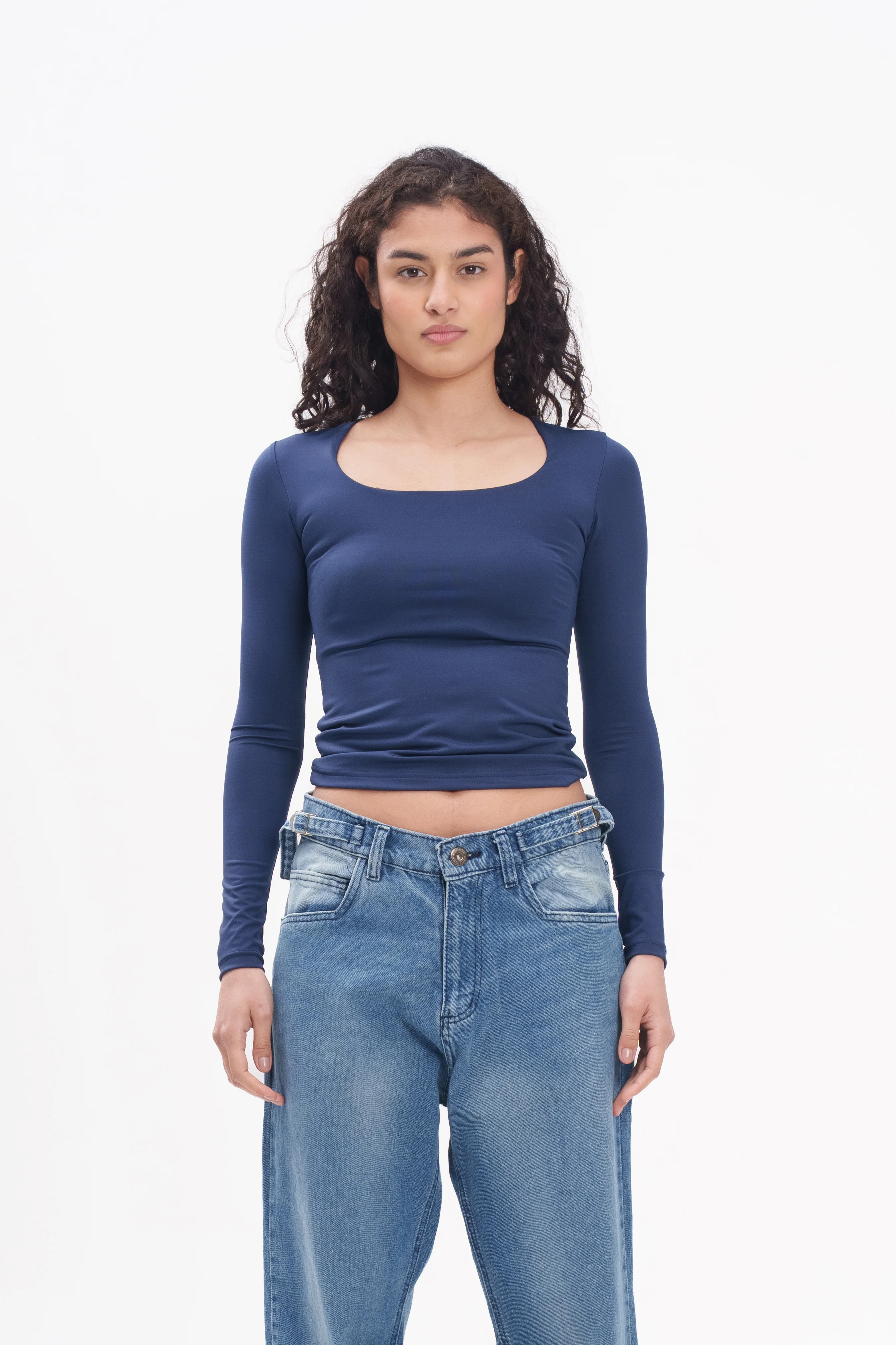 Long-Sleeve Square Neck Top - Image 50