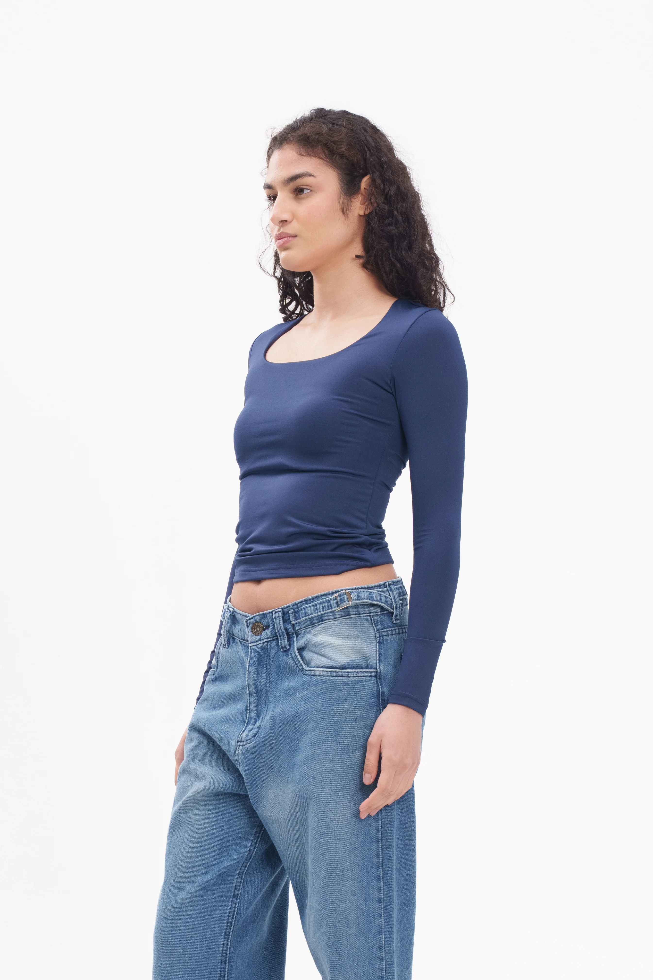 Long-Sleeve Square Neck Top - Image 51