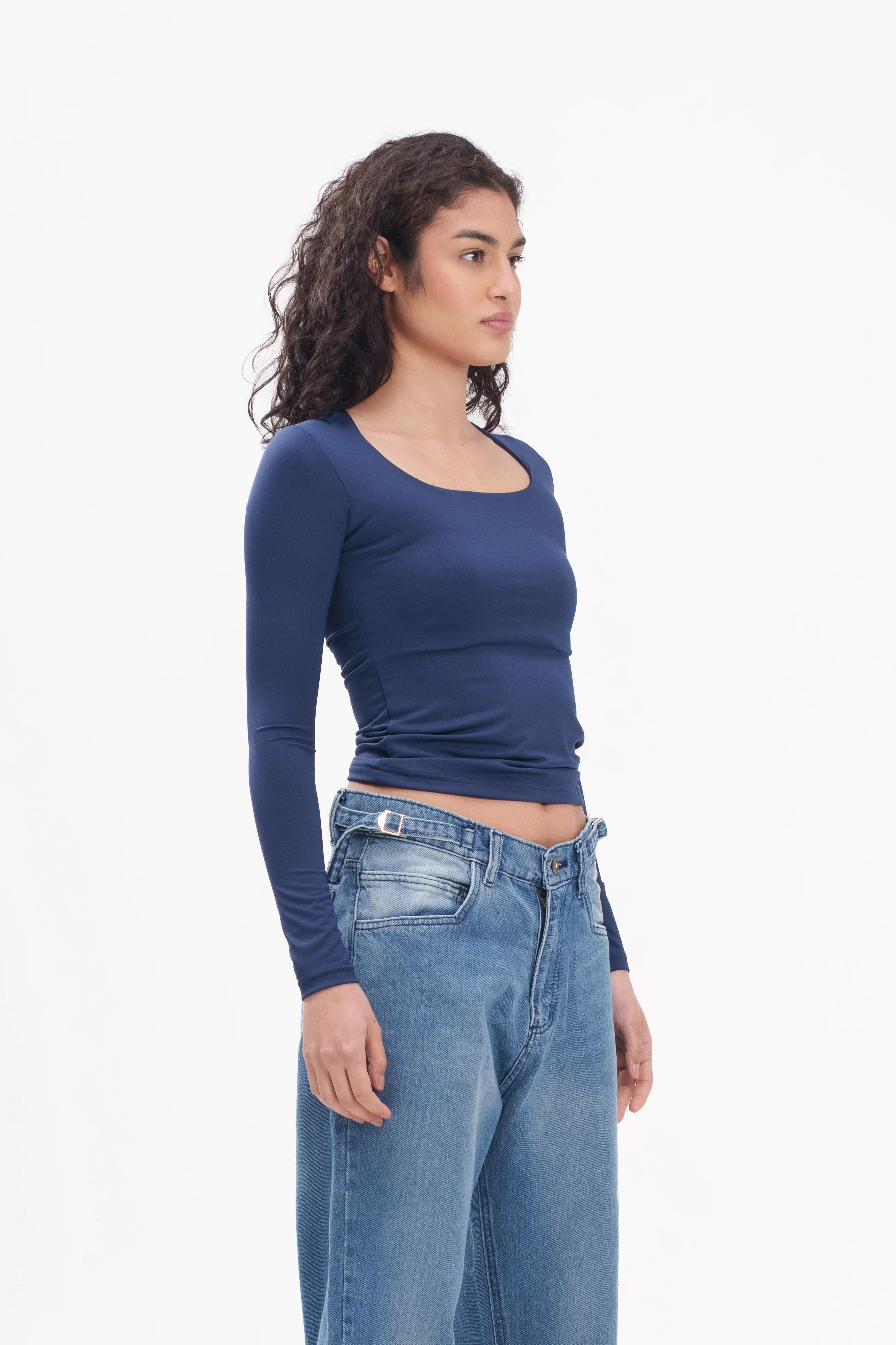 Long-Sleeve Square Neck Top - Image 52