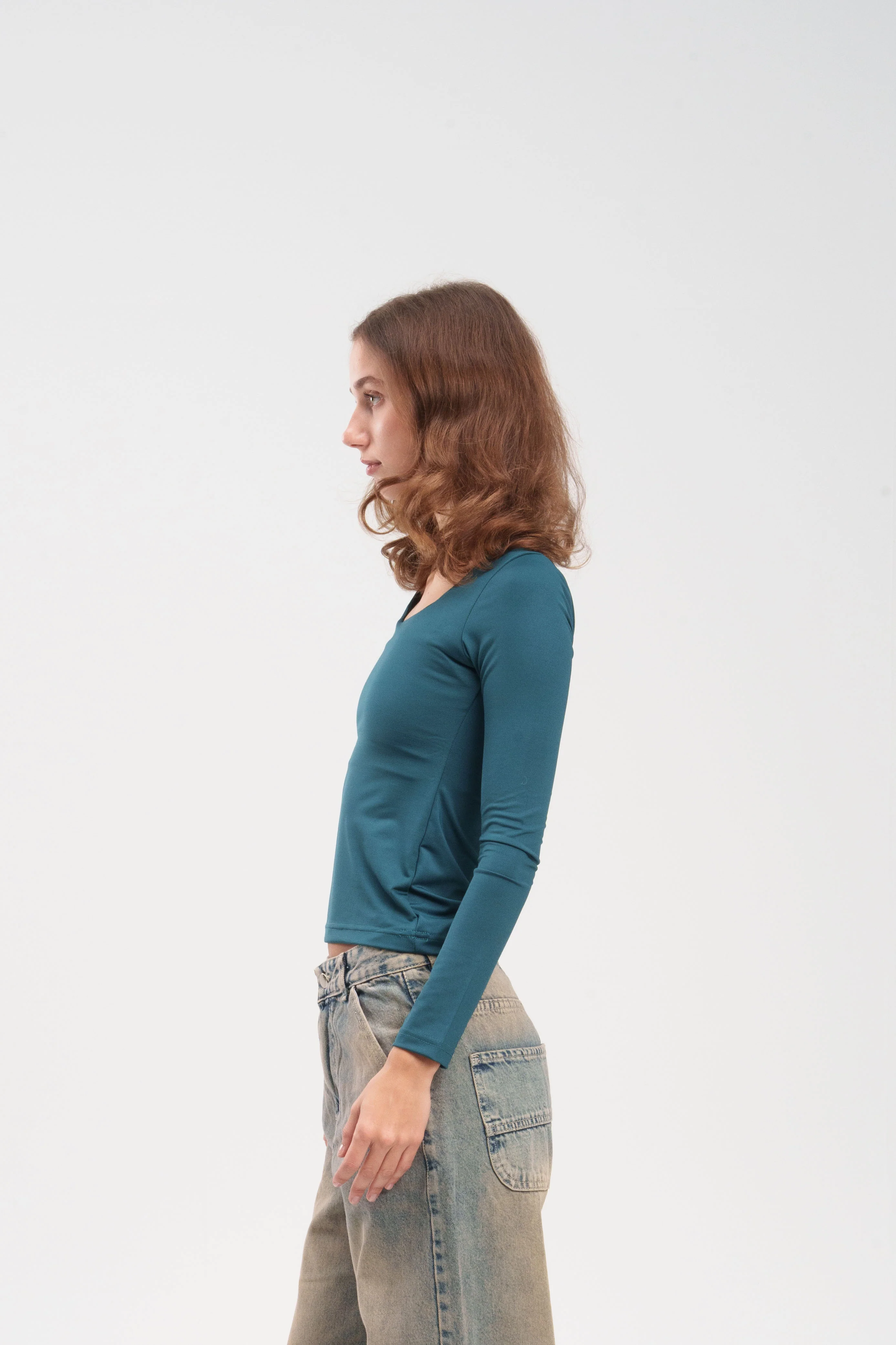 Long-Sleeve Square Neck Top - Image 6