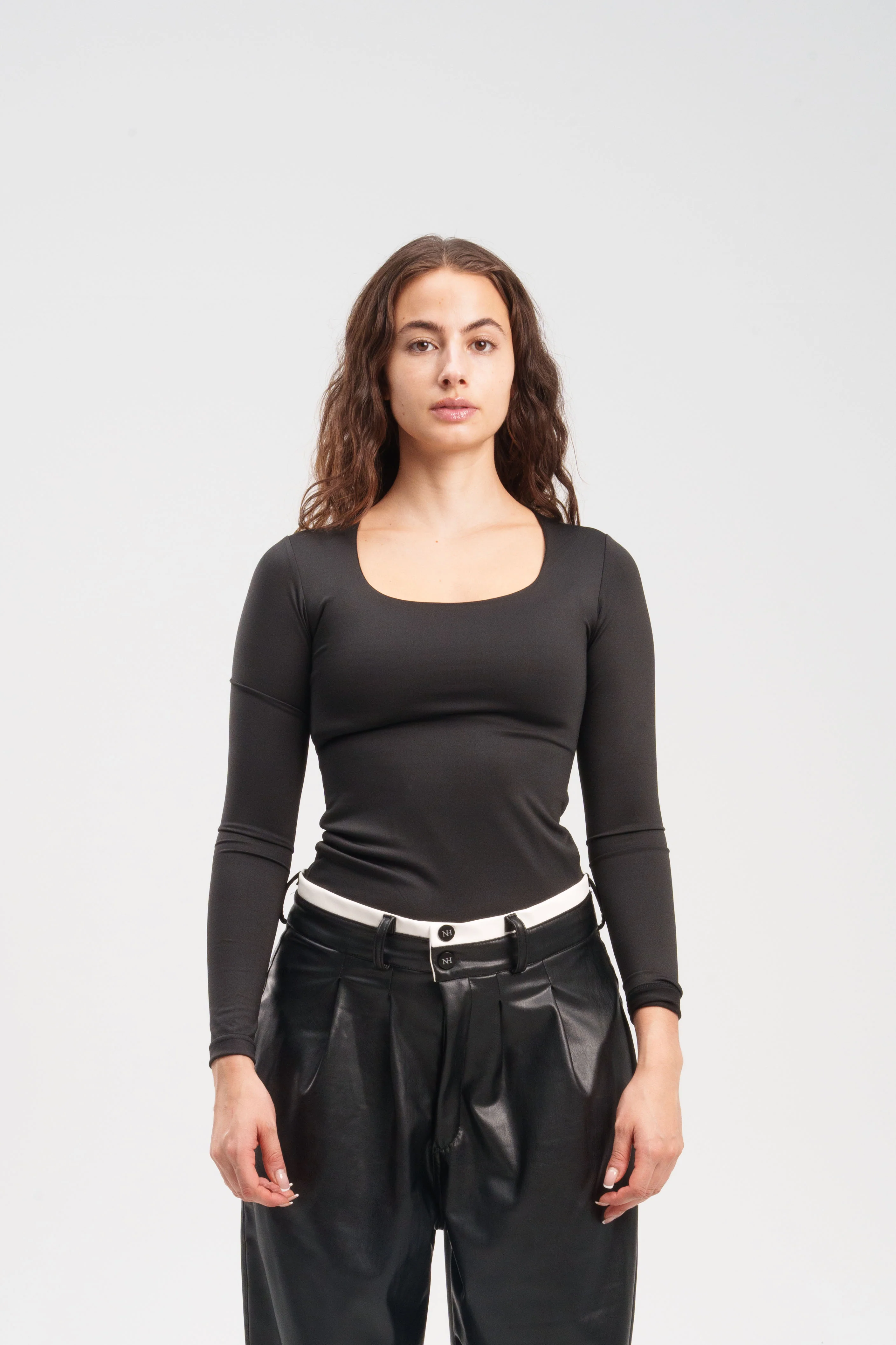 Long-Sleeve Square Neck Top - Image 61