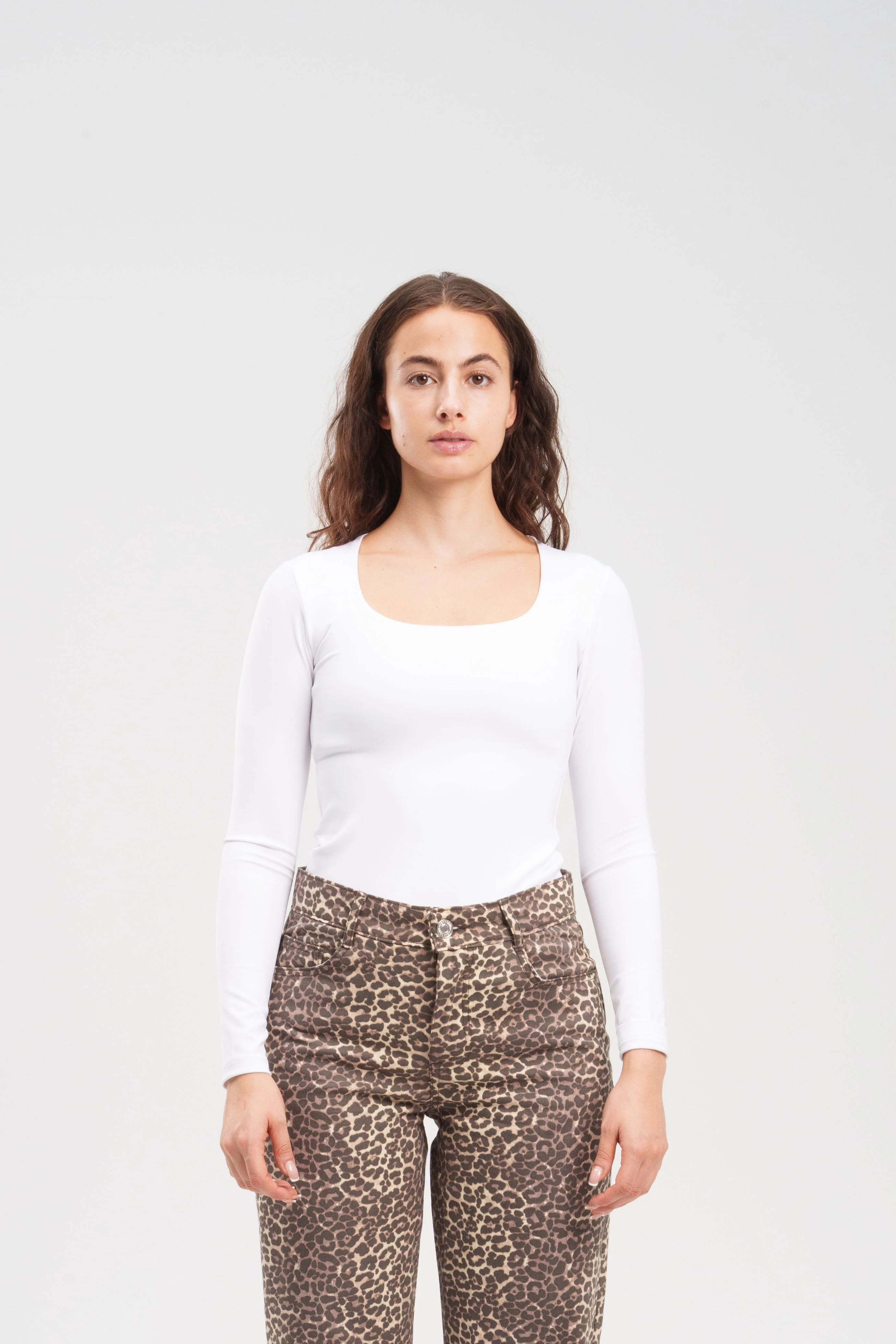 Long-Sleeve Square Neck Top - Image 70