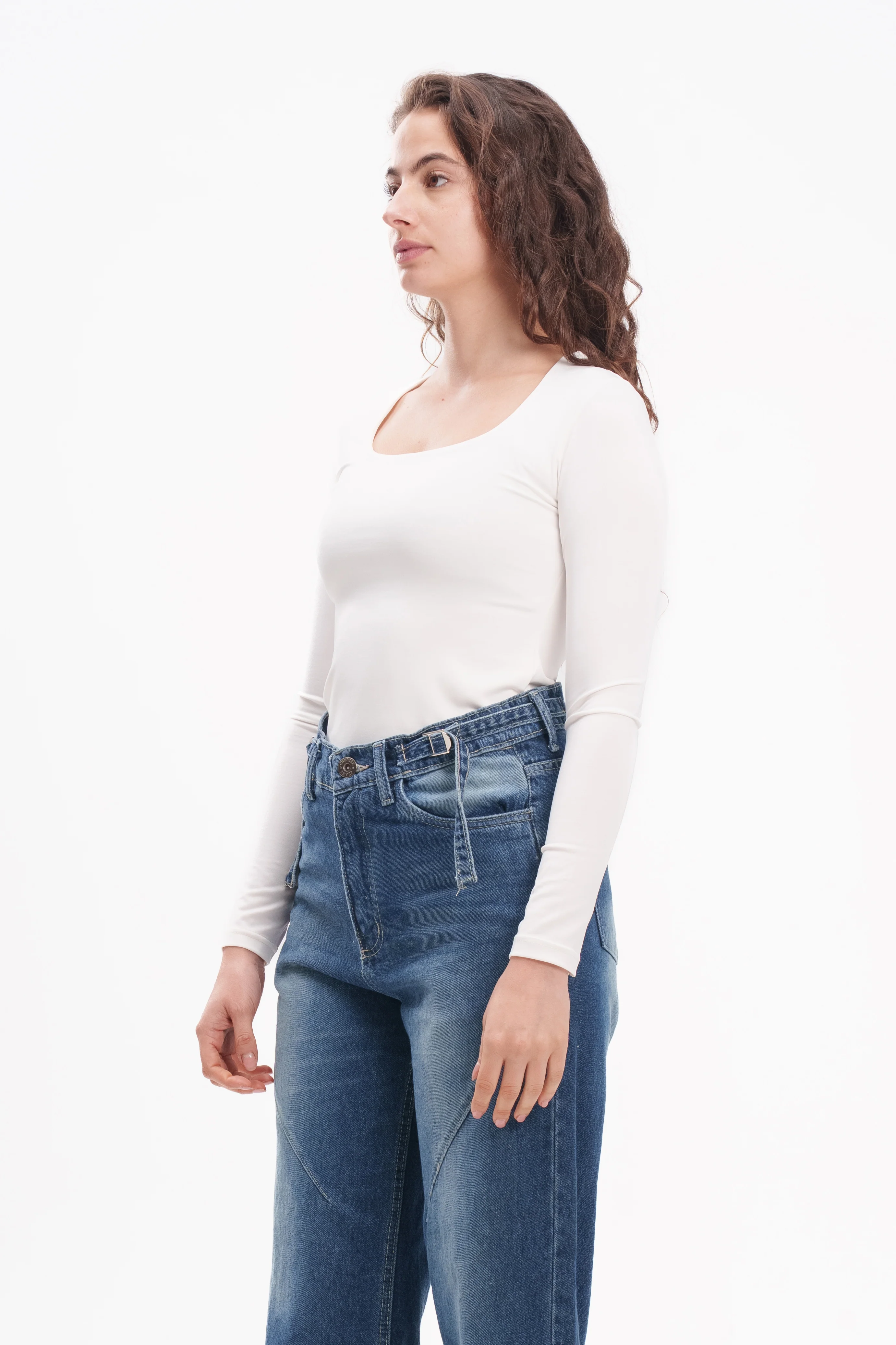 Long-Sleeve Square Neck Top - Image 75