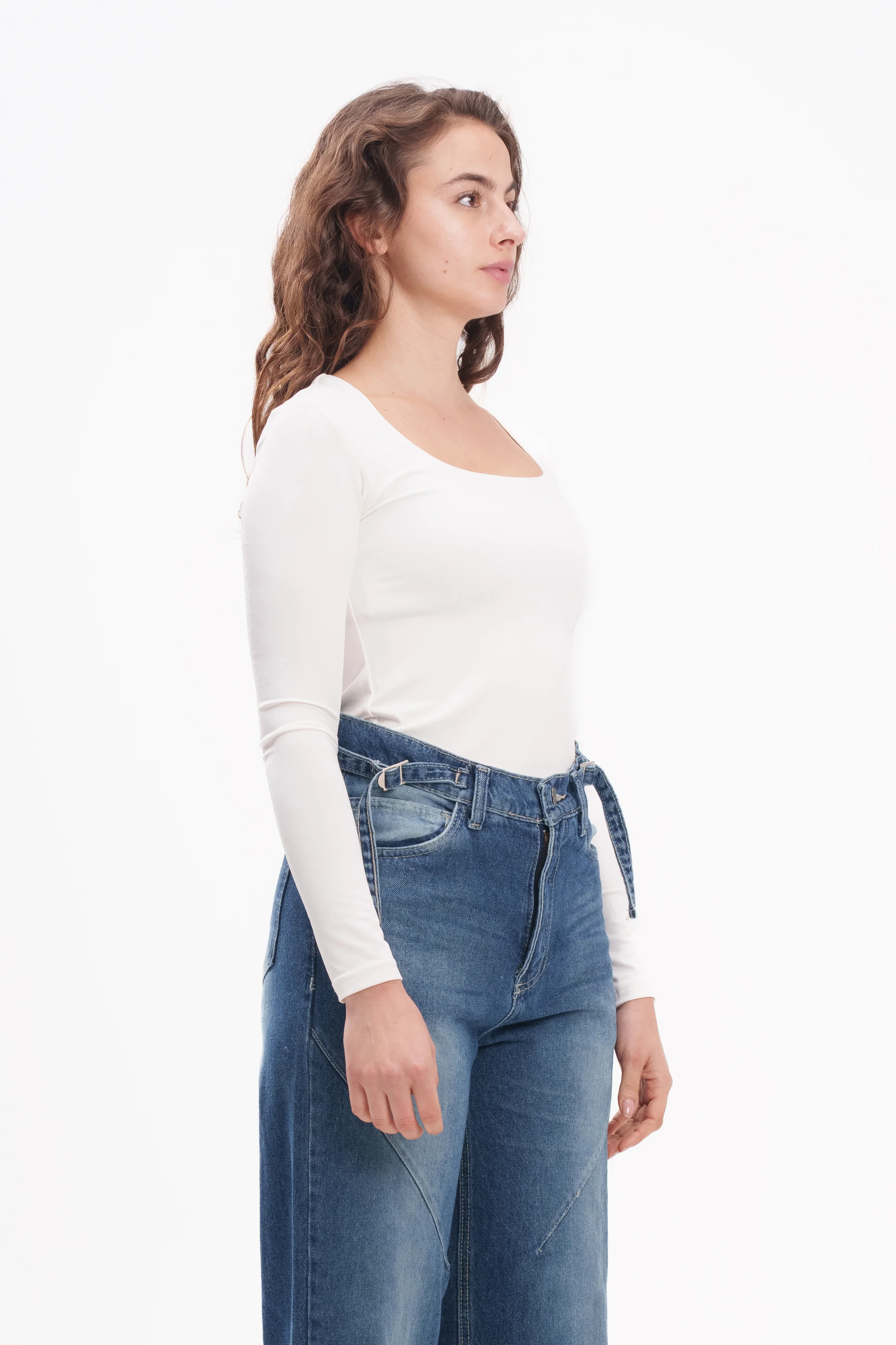 Long-Sleeve Square Neck Top - Image 76