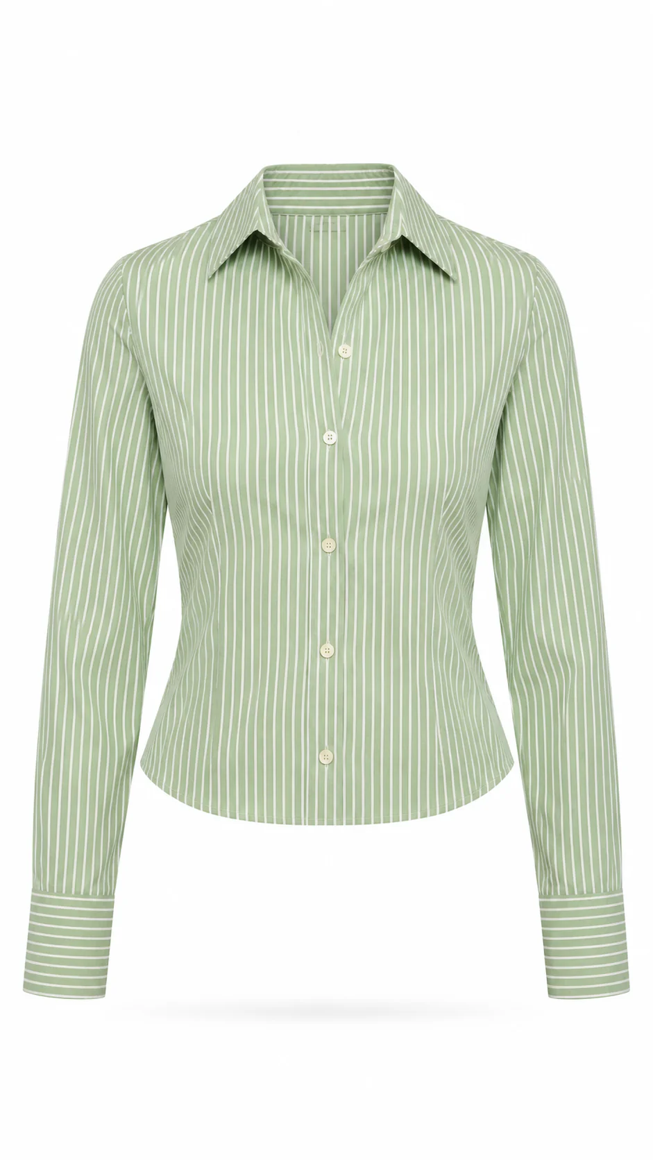 Tailored Striped Cropped Shirt
