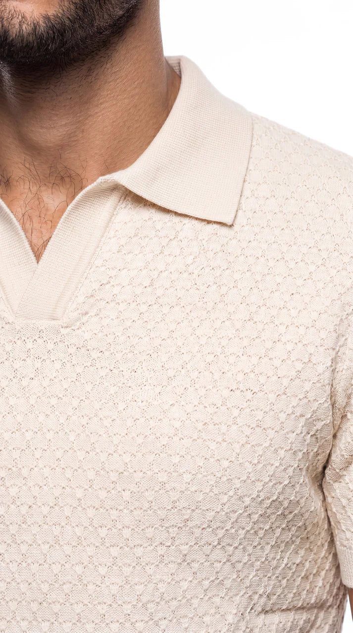 Textured Knit Polo - Image 3