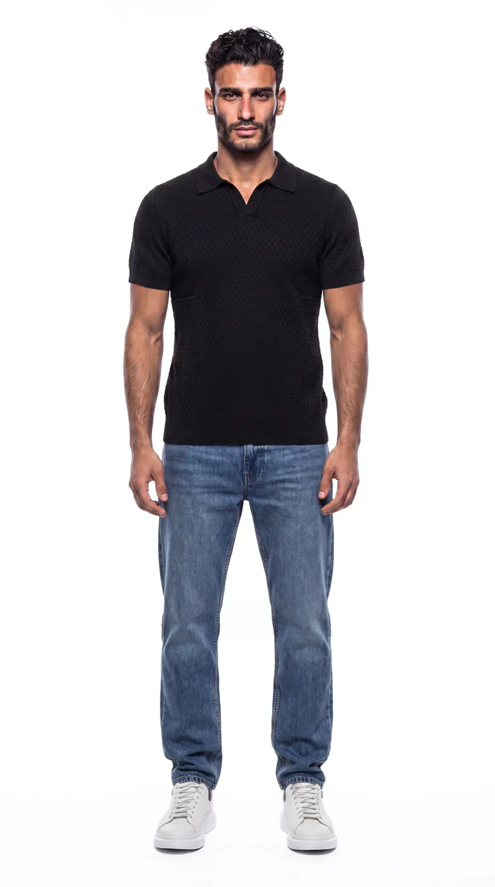 Textured Knit Polo - Image 5