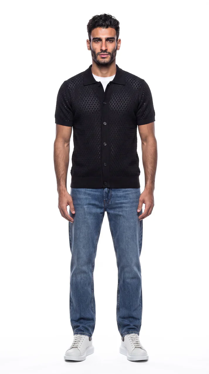 Textured Knit Shirt-2 - Image 2