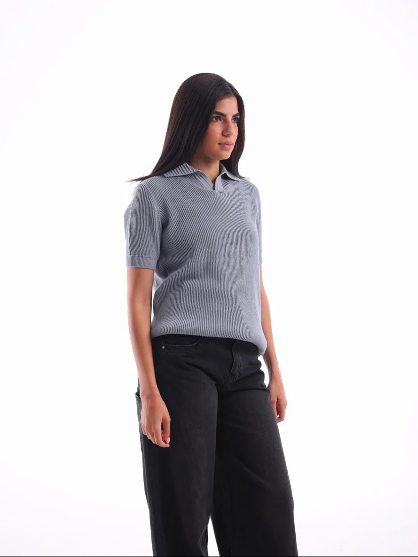 Textured Rib Knit Polo - Image 14