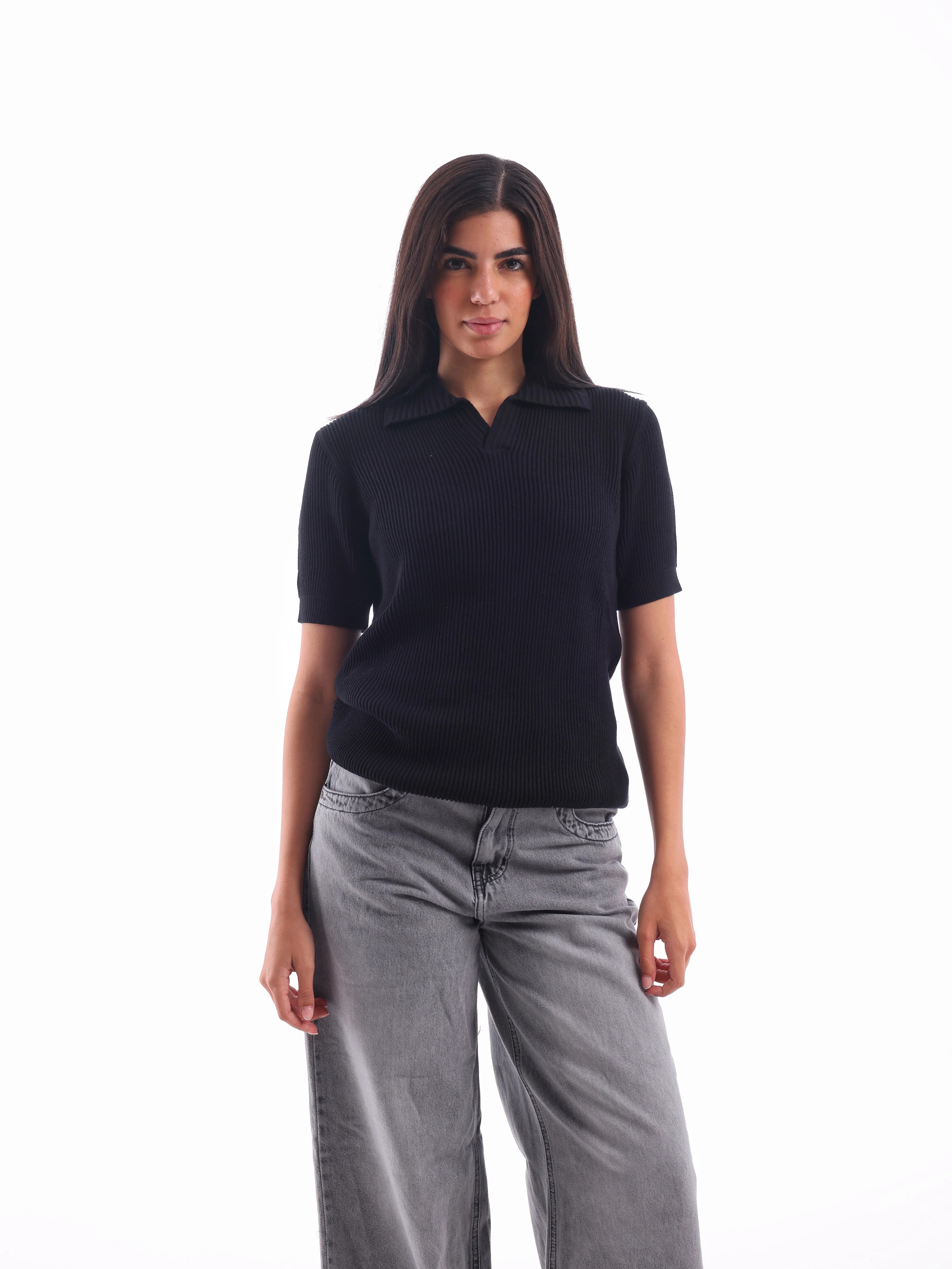 Textured Rib Knit Polo - Image 19