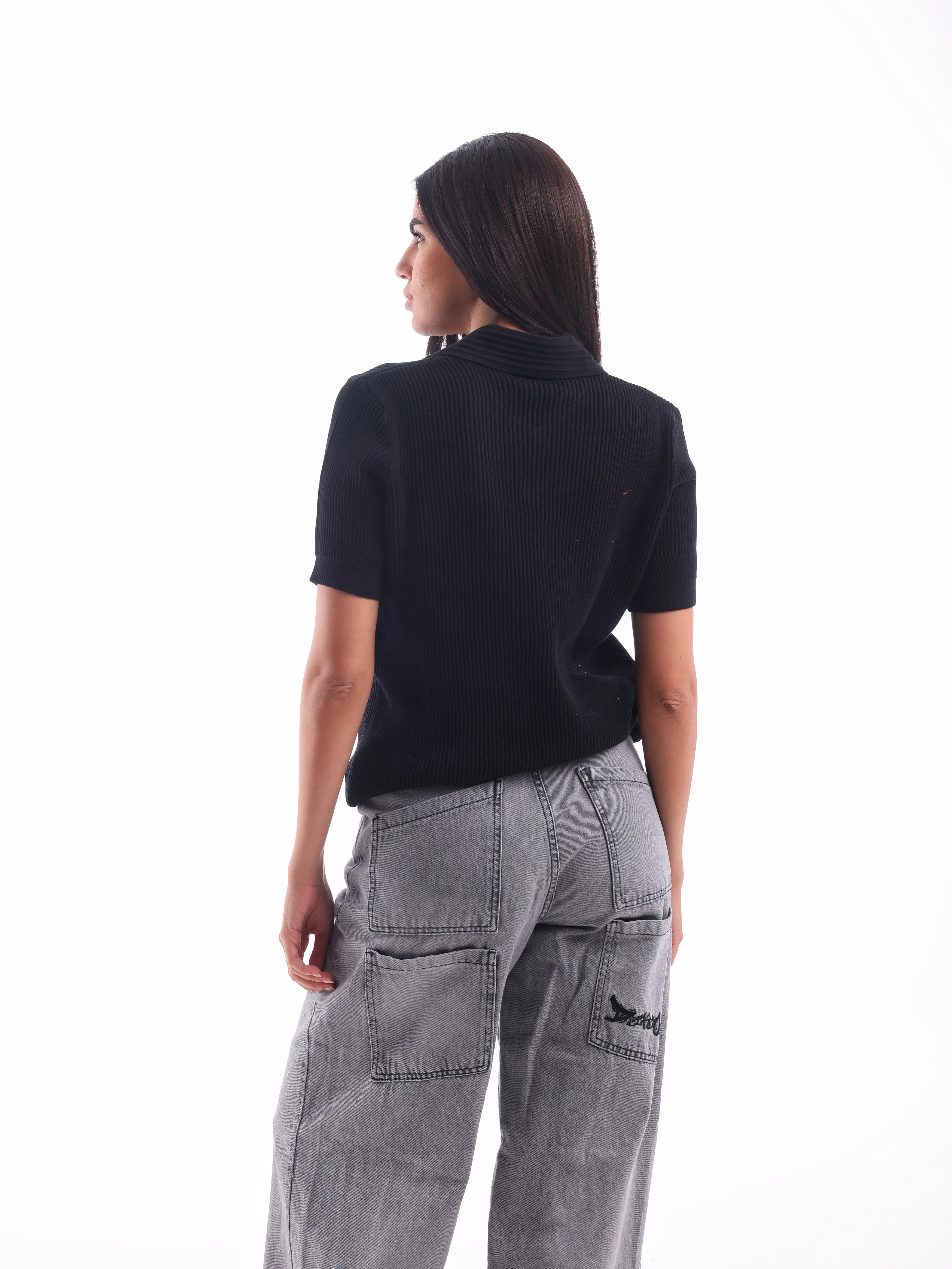 Textured Rib Knit Polo - Image 20