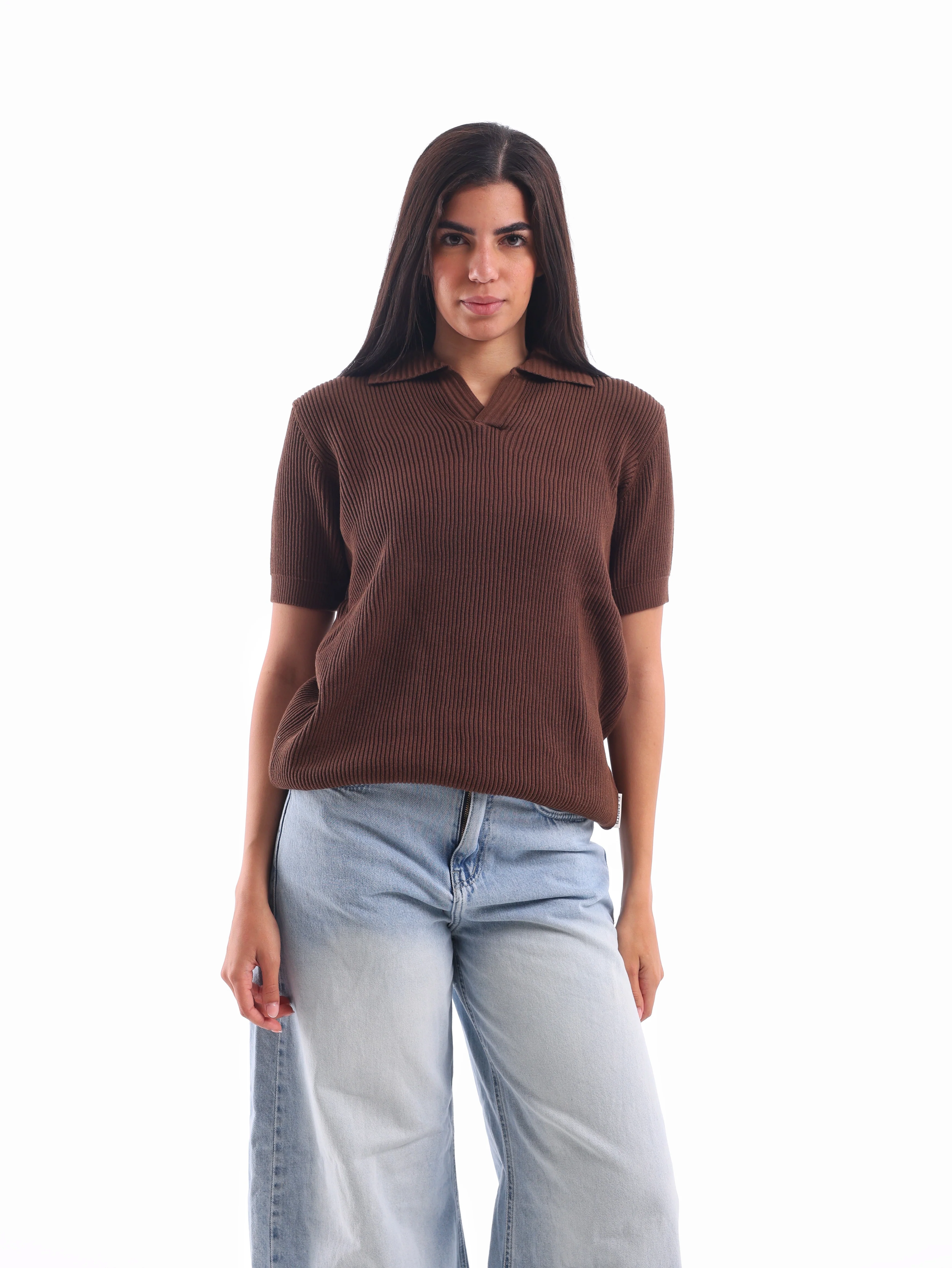 Textured Rib Knit Polo - Image 3