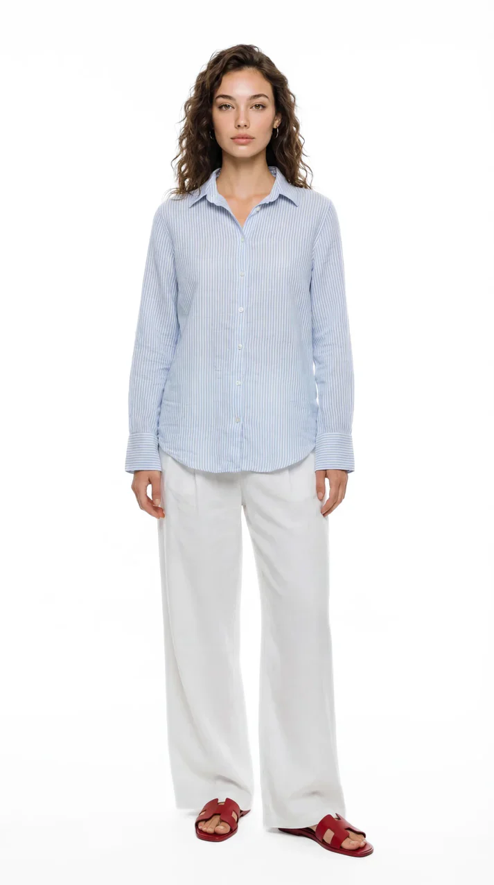 Women’s Striped Linen Shirt - Image 2