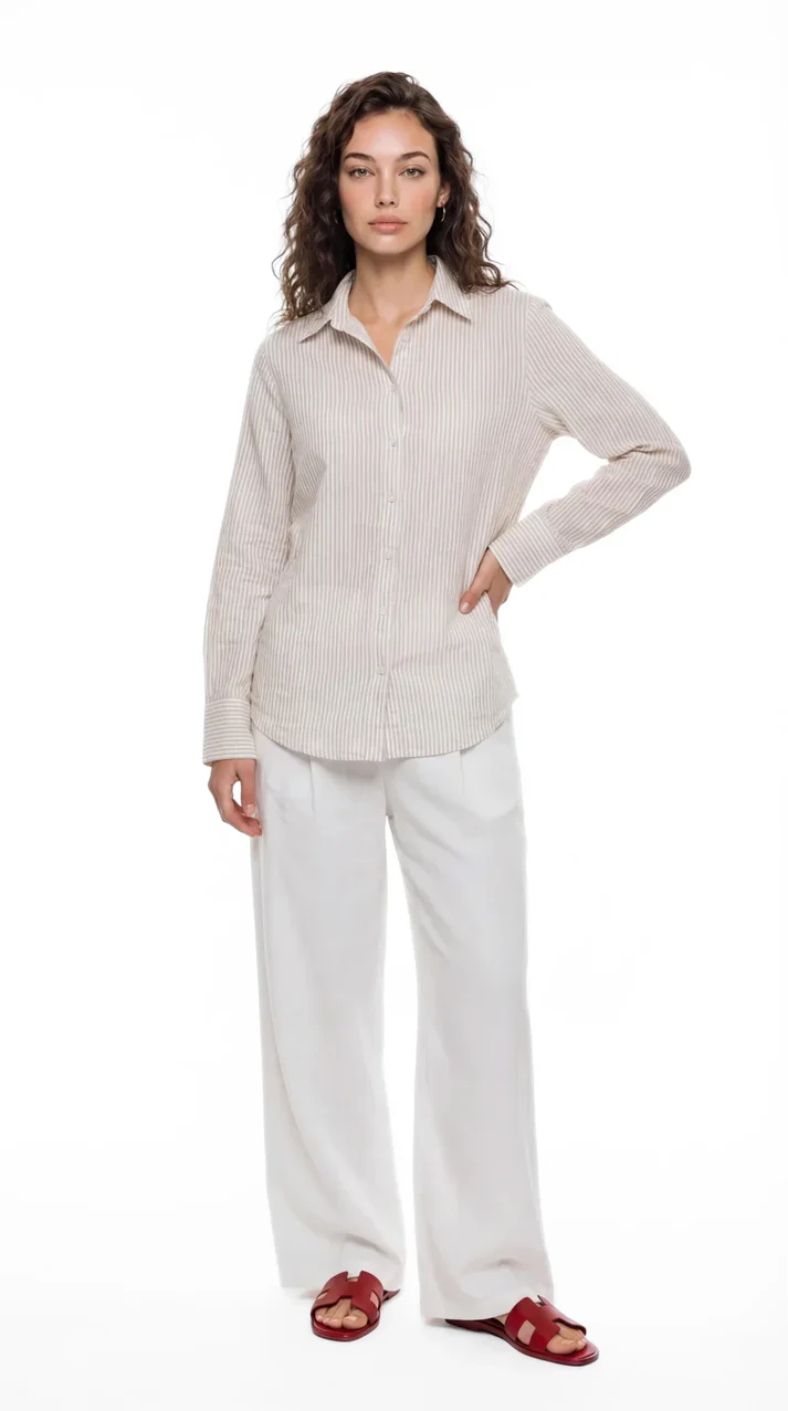 Women’s Striped Linen Shirt - Image 4